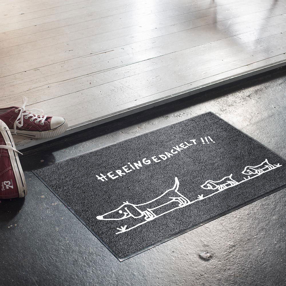 Salonloewe Fußmatte Hereingedackelt Dackel-Familie 50x75, Eingangsmatte günstig online kaufen