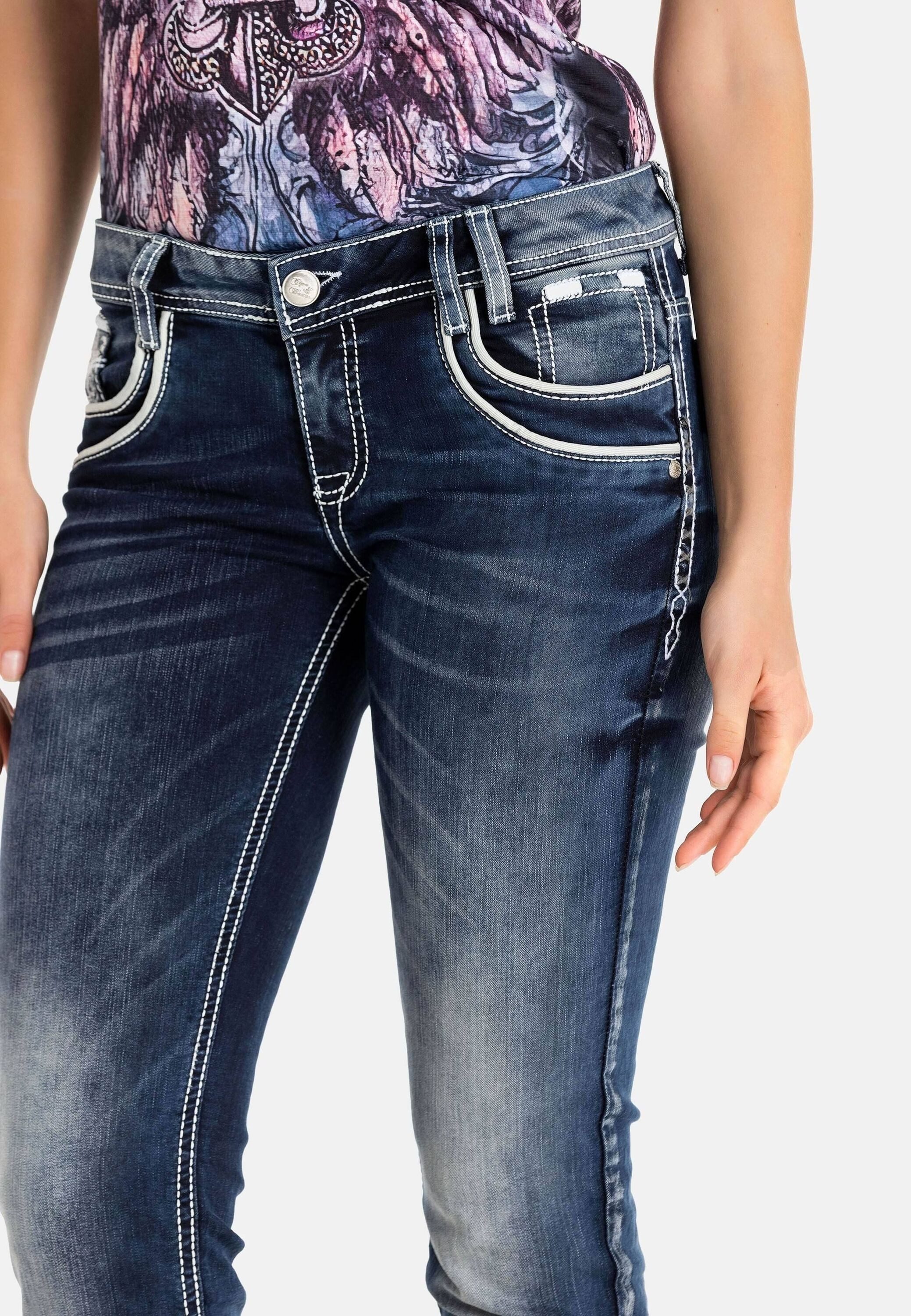 Cipo & Baxx Regular-fit-Jeans Jeans mit Farbigen Nähten, WD259