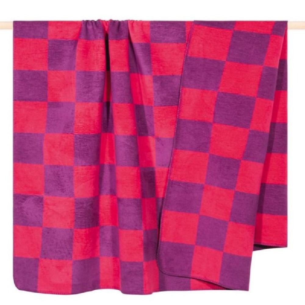 Wohndecke Decke Chess Karomuster Pink Violet günstig online kaufen