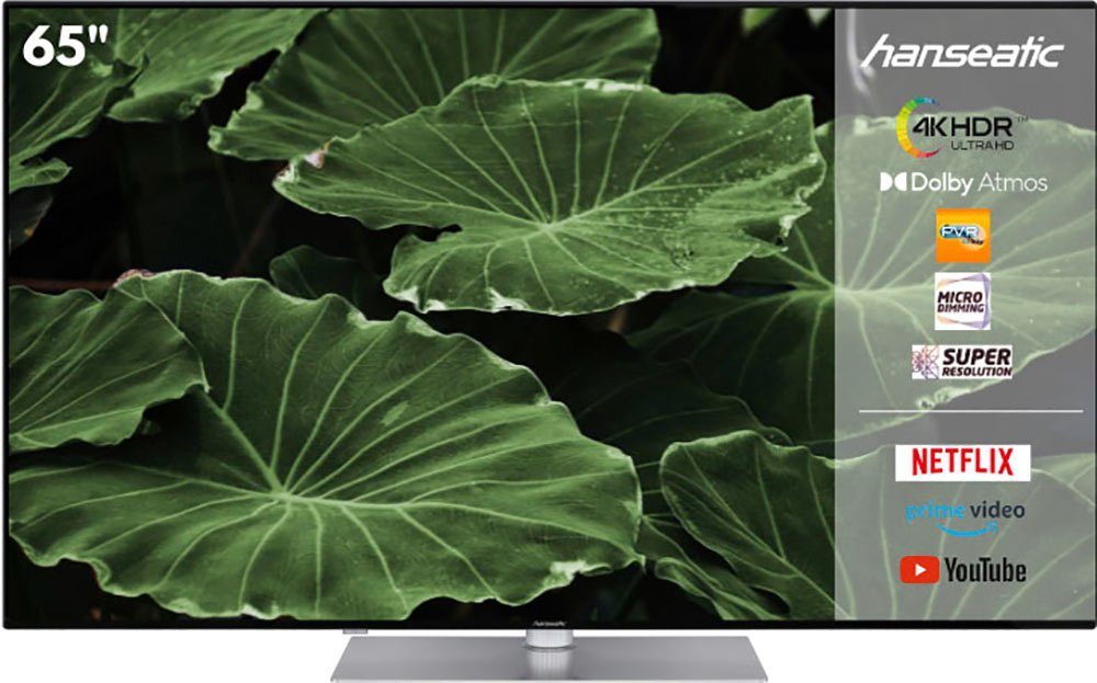 Echte Produktgarantie Hanseatic 65U800UDS LED-Fernseher (164 cm/65 4K Smart-TV) Zoll, Android Ultra HD, TV