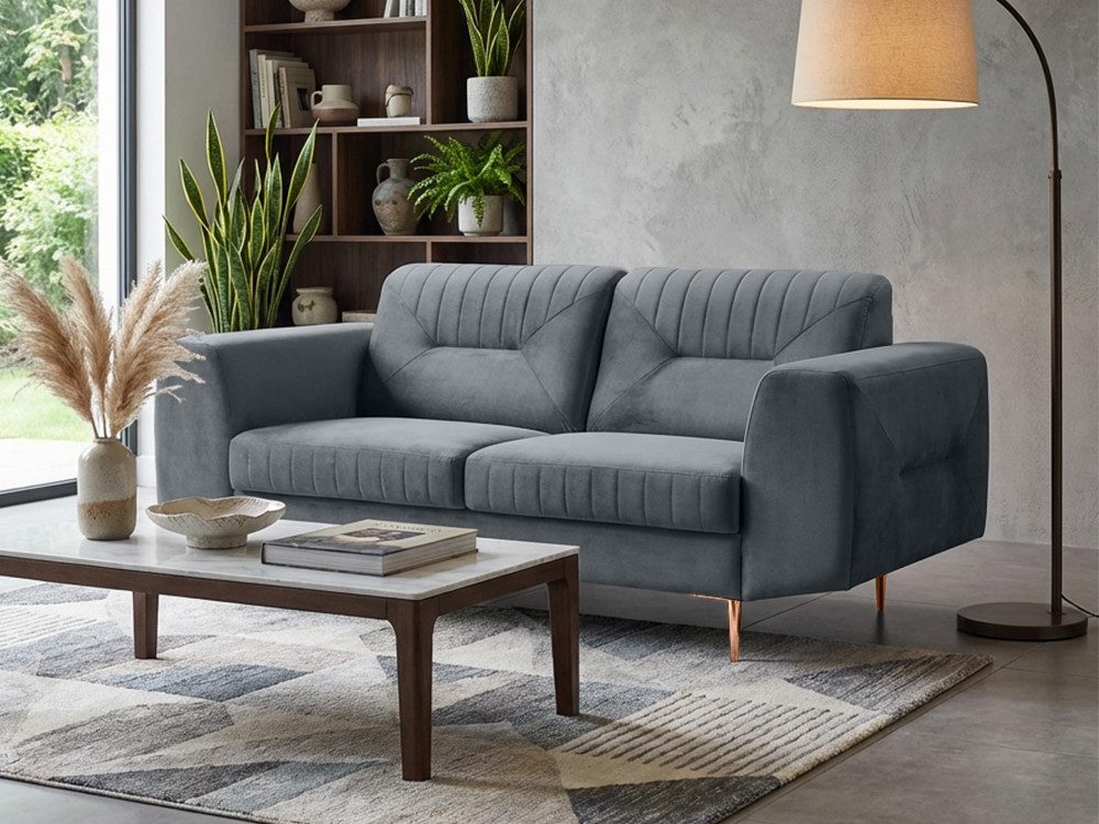 Beautysofa 2-Sitzer VENEZIA modernes Wohnzimmer Sofa, viele modische Farben zur Auswahl, Design Couch mit Metallbeinen
