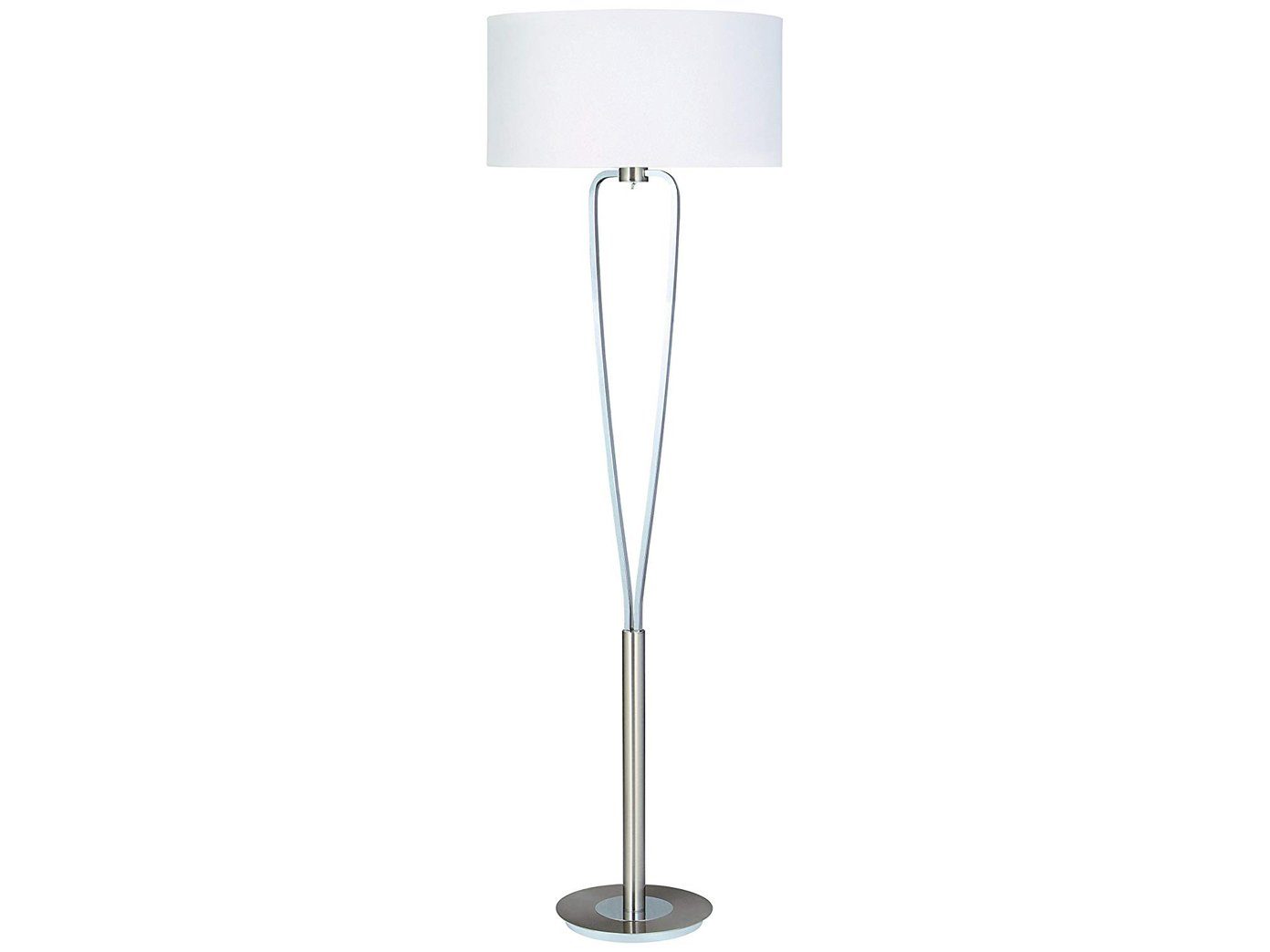 Lampenschirm-e Ecke, wechselbar, Bauhaus Höhe Warmweiß, meineWunschleuchte Silber Weiß LED 160cm Design-klassiker Stoff LED Stehlampe,