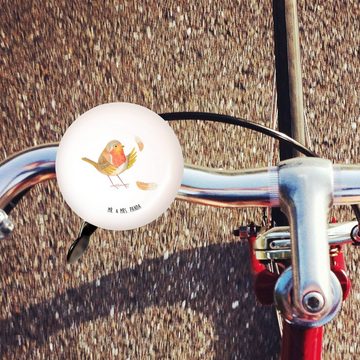 Mr. & Mrs. Panda Fahrradklingel Rotkehlchen Federn - Weiß - Geschenk, lustige Sprüche, Vogel, Fahrrad, (1-tlg) Elegantes Design