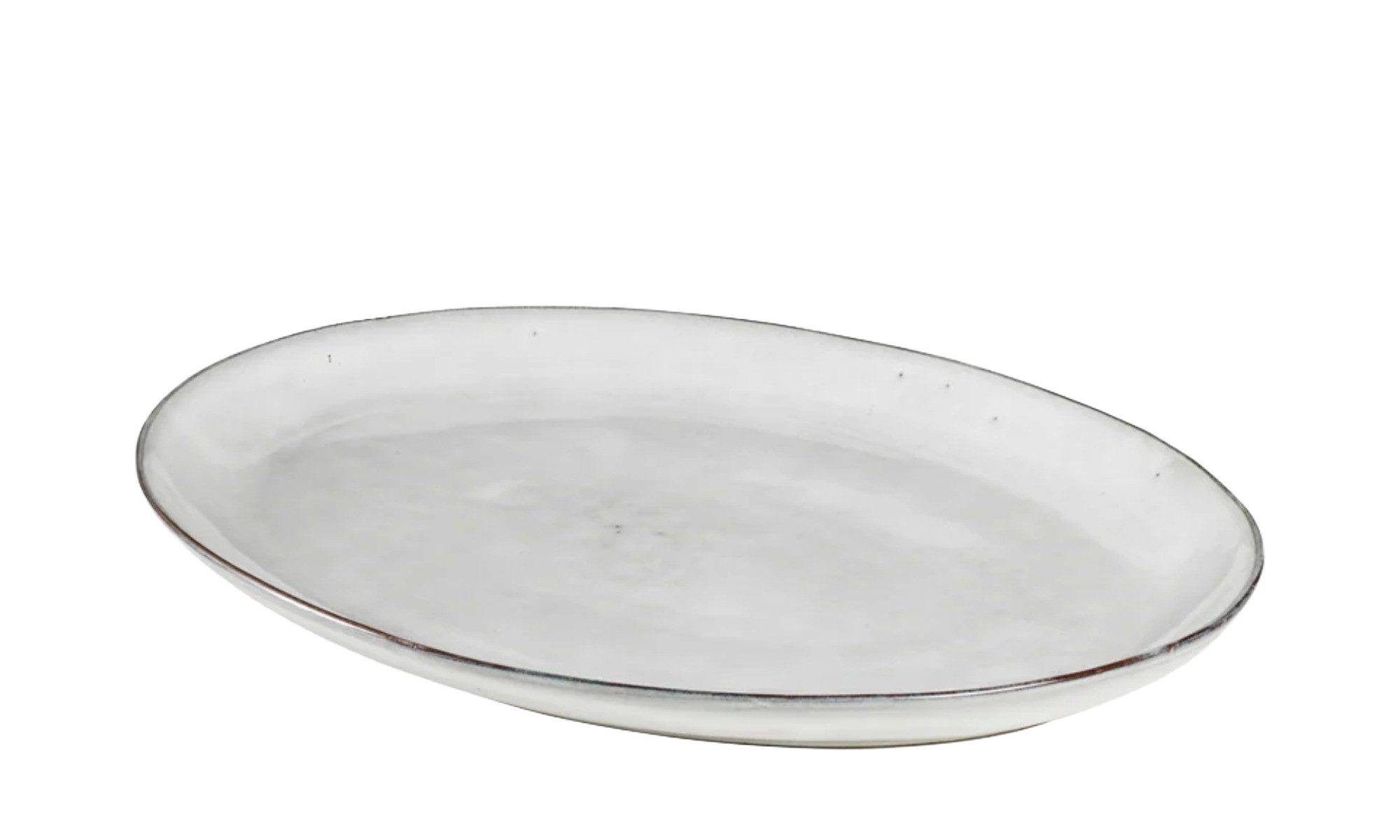 Broste Copenhagen Servierplatte Broste Copenhagen Nordic Sand Platte oval Sand, Steingut