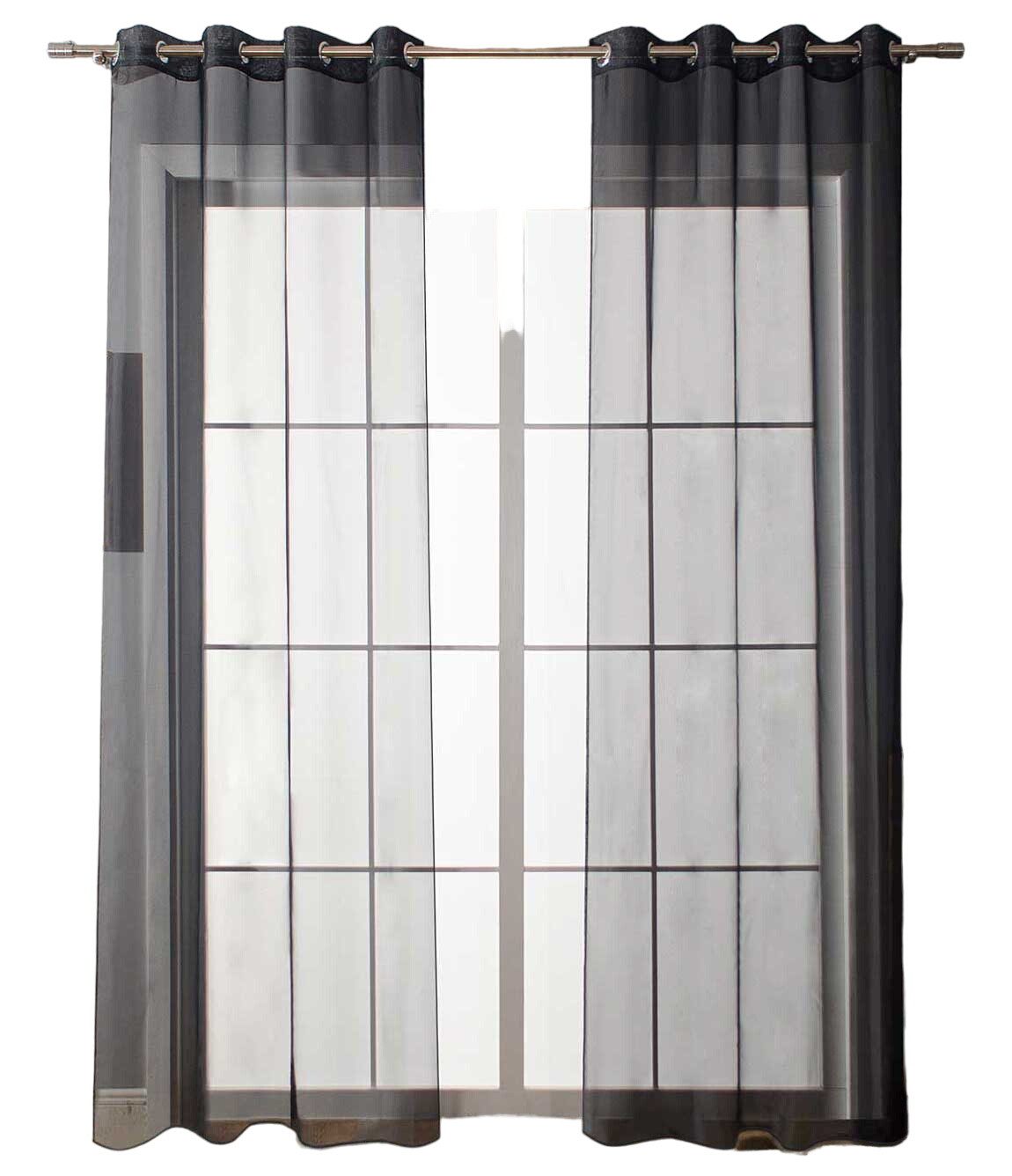 Gardinenbox Gardine (2 St), Ösen, transparent, Voile, Ösenvorhänge Voile »Uni« Bleibandabschluß 20332-cn2