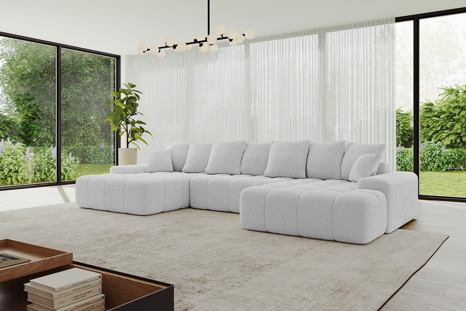 ALTDECOR Wohnlandschaft ENSI-U, Sofa Praktische Bequeme Funktionsecke Couch L-Form Eckcouch, Corner Sofa L-Form Vielseitige Sofa Wohnlandschaft Wohnzimmer