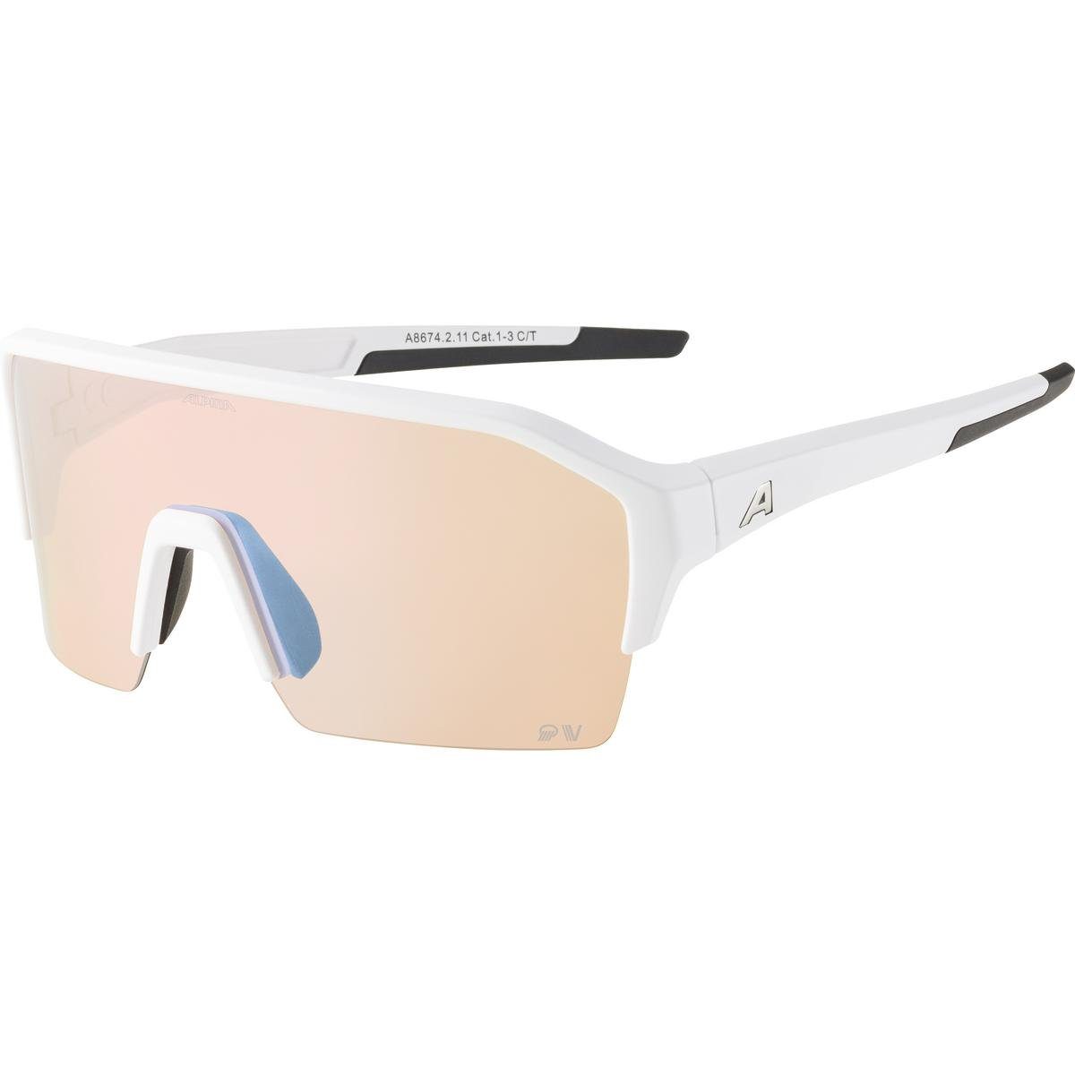 Alpina Sonnenbrille Alpina Q-LITE A8672 V mat RAM white HR Sportbrille
