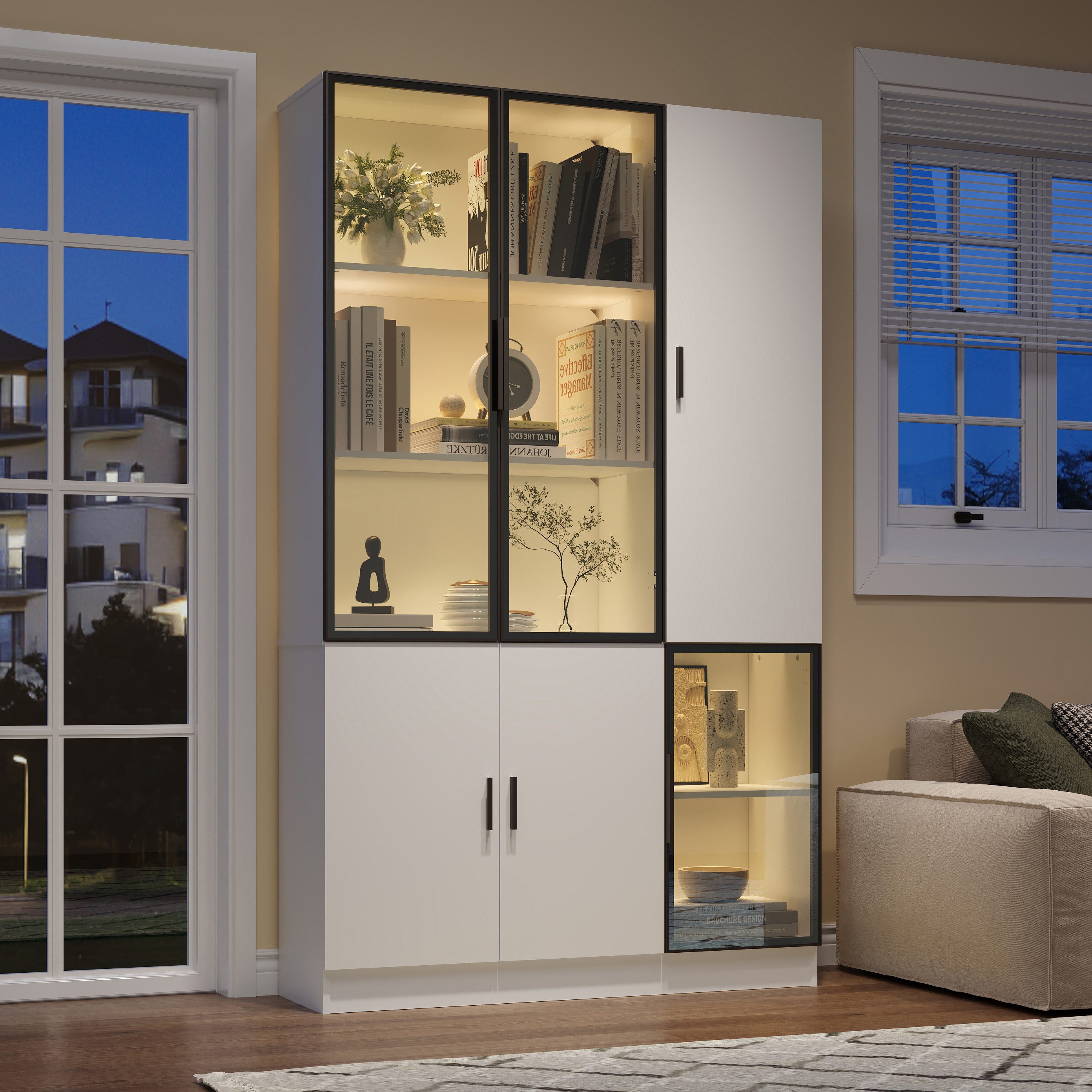 OKWISH Vitrine Glasvitrine, 120*35*200cm (Hochschrank, Aktenschrank, 1-St., günstig online kaufen