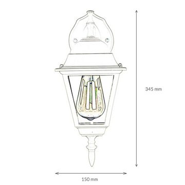 Licht-Erlebnisse Außen-Wandleuchte TIROL, ohne Leuchtmittel, Außen Wandlampe Rustikal Schwarz IP44 Garten Haus Hof Außenleuchte