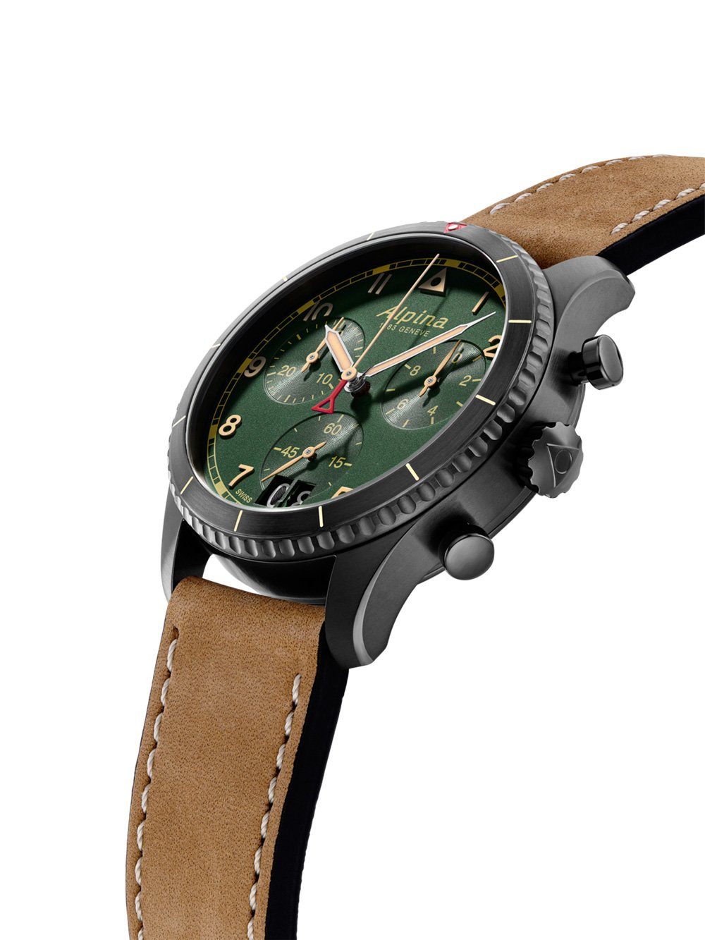 Alpina Quarzuhr Alpina AL-372GR4FBS26 Startimer Pilot Chronograph Herrenuhr 41mm 10ATM Alpina AL-372GR4FBS26 Startimer Pilot Chronograph Herrenuhr 41mm 10ATM