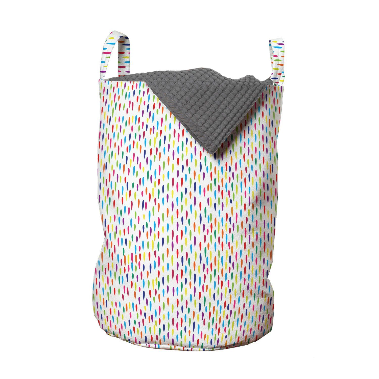 Abakuhaus Wäschesäckchen Wäschekorb mit Griffen Kordelzugverschluss für Waschsalons, Regen Regenbogen-Farben von Regentropfen