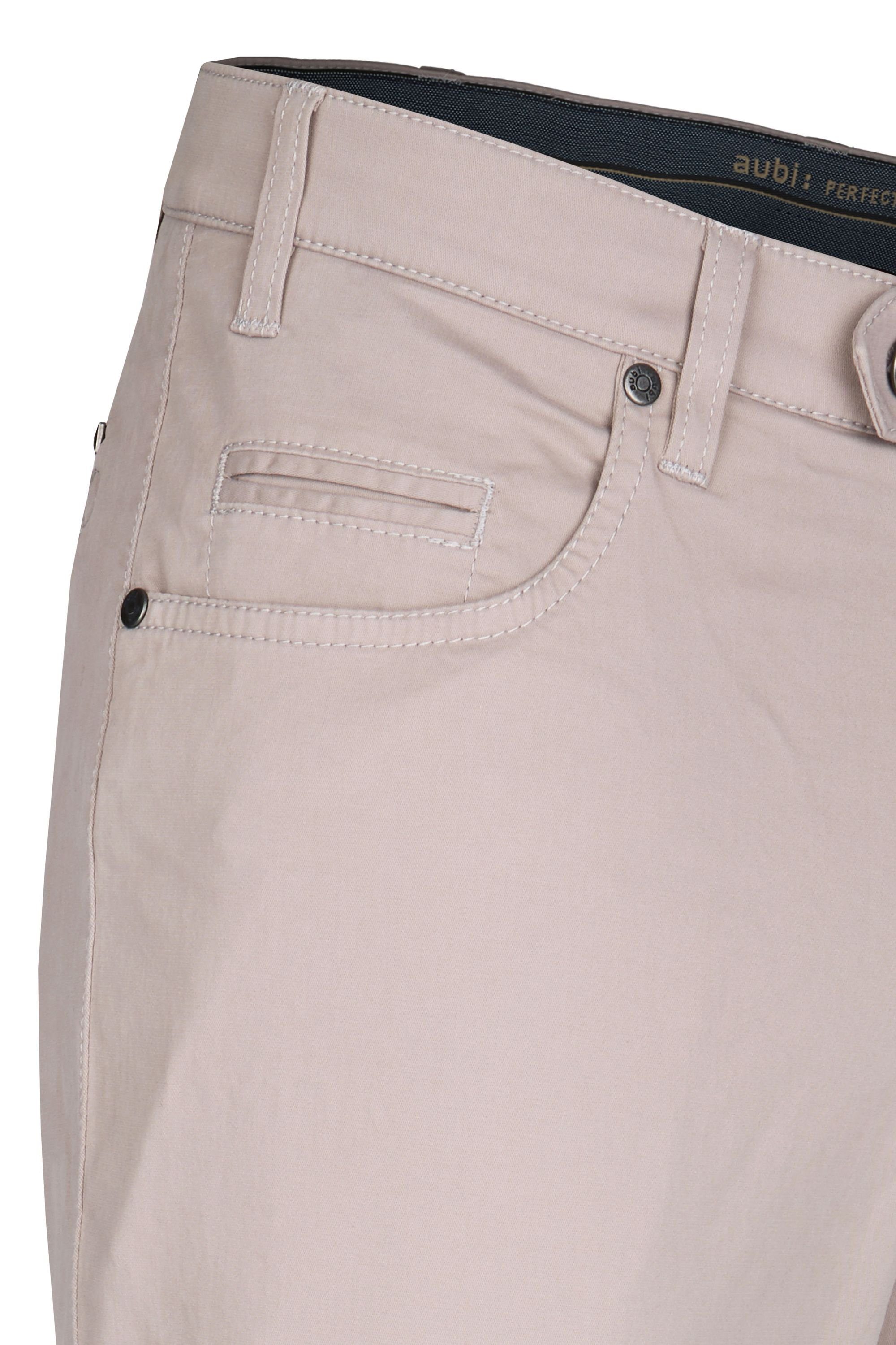 aubi: Stoffhose aubi Perfect Fit Hose Twill hellgrau Modell Flex Sommer High Baumwollhose Broken (58) 577 Herren