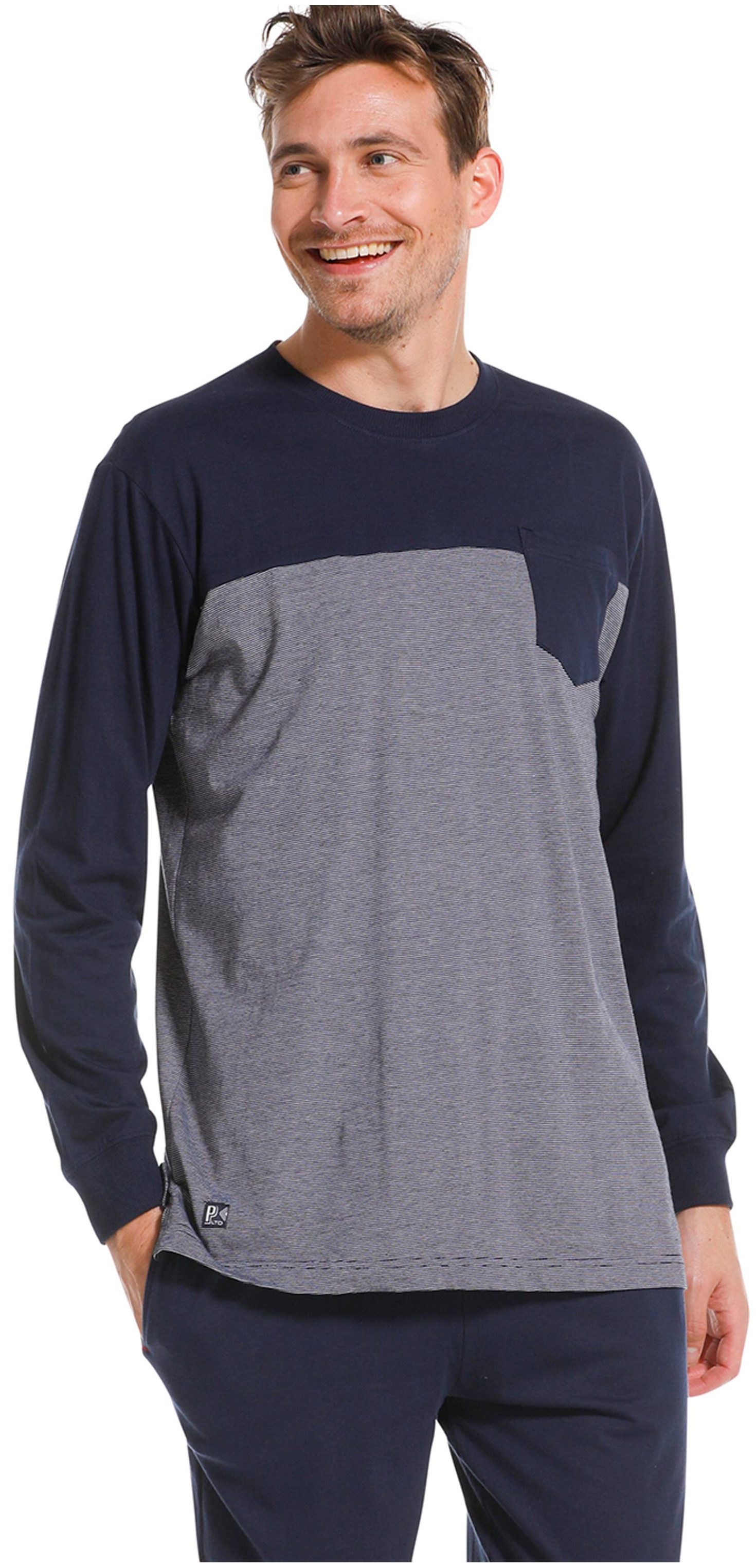 Pastunette Pyjamaoberteil Herren Schlafanzug Oberteil mit langem Arm (1-tlg günstig online kaufen