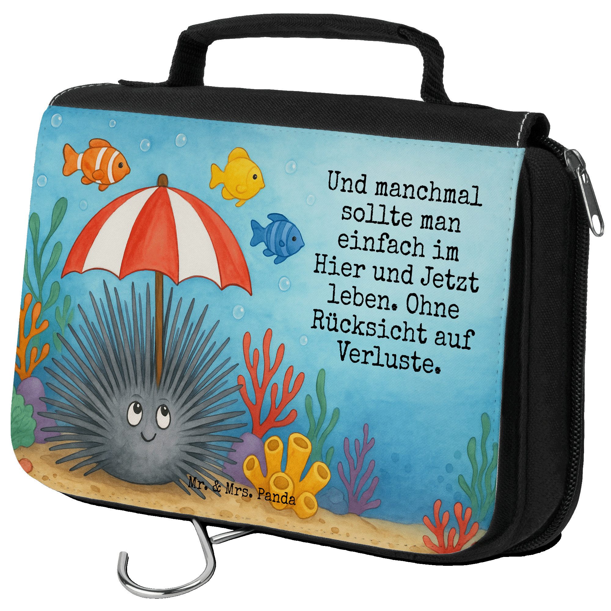 Kulturbeutel Seeigel Design, kosmetiktäschchen, Weiß, Kosmetiktasche, Toilettentas