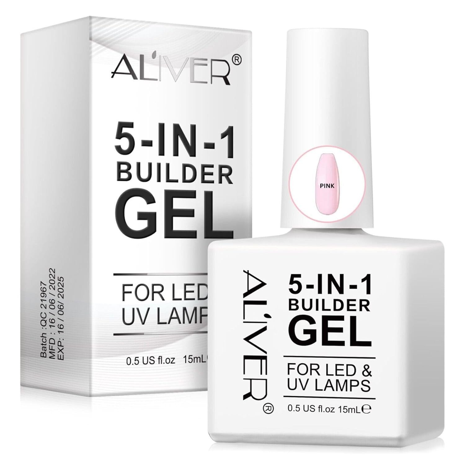ALIVER Gel-Nagellack Nagelaufbau 5-in-1 Stärkendes Builder Nail Gel in 3 Farben