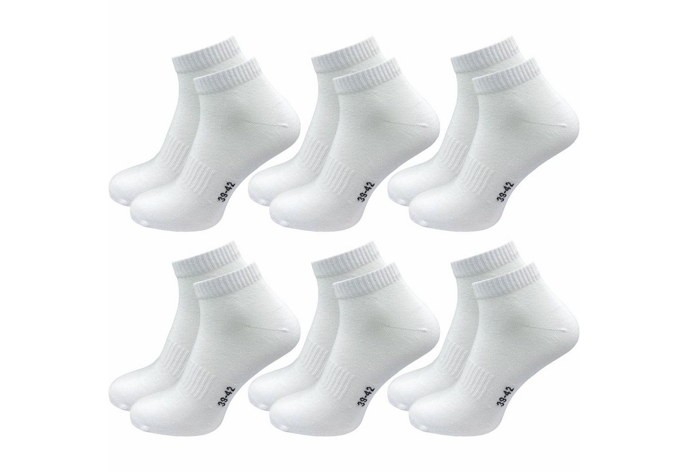 GAWILO Kurzsocken für Damen und Herren - Quartersocken aus Baumwolle (6 Paar) Kein Rutschen dank Rippbund - Etwas länger als Sneaker Socken