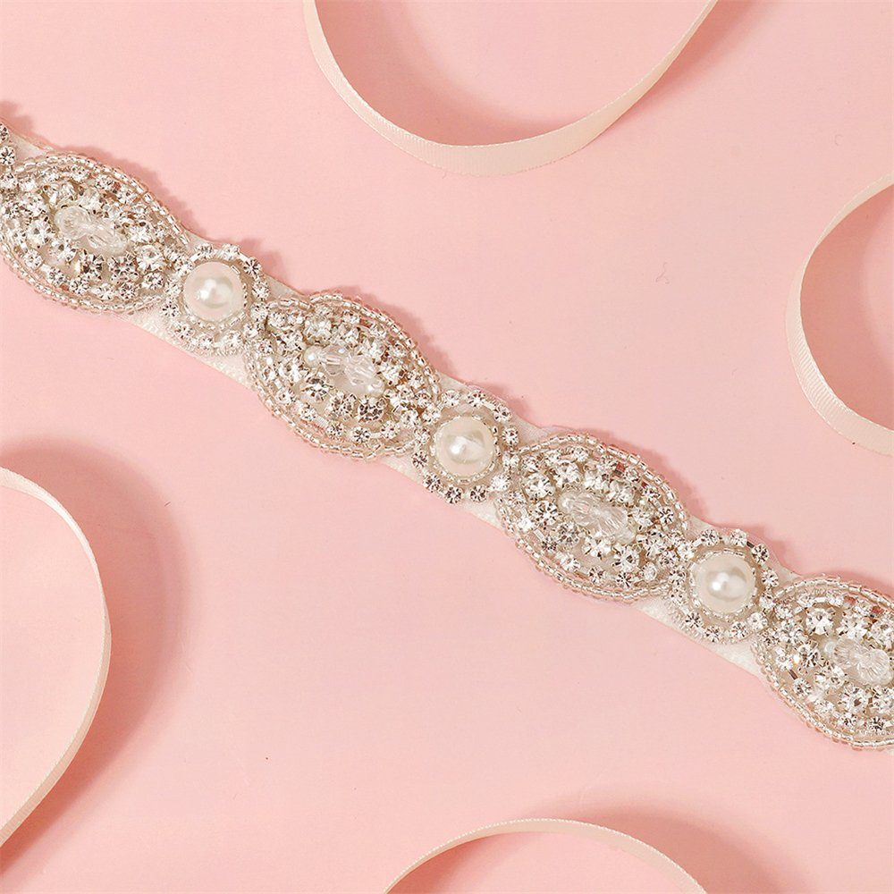 Taille elegante Hochzeitskleid Perle Brautgürtel, Faux Kette Mode Gürtelriemen Rouemi