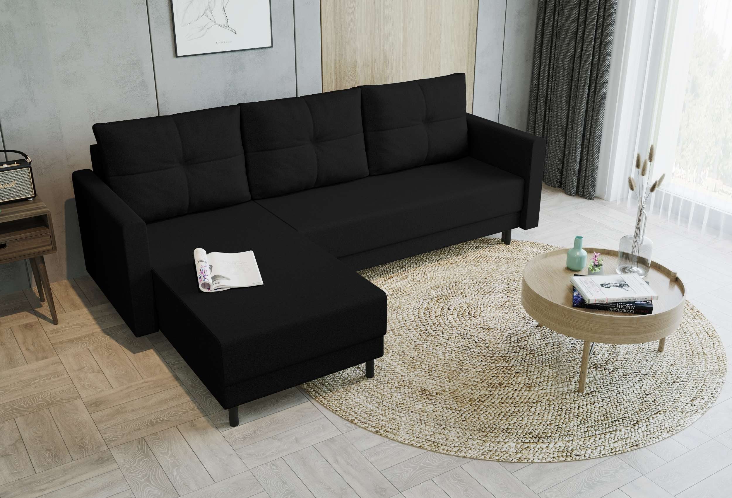 Paloma, Sofa, Sitzkomfort, Stylefy Modern L-Form, Eckcouch, Design Bettkasten, mit mit Ecksofa Bettfunktion,