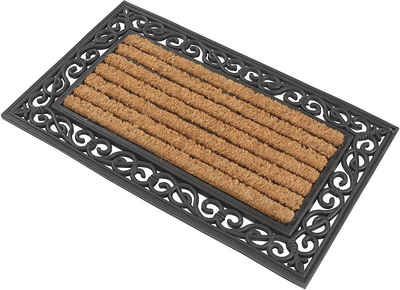 Fußmatte Premium Fußabtreter rechteckig 76 x 46 cm als Tür Schmutzfangmatte, Kai Wiechmann, rechteckig, antibakterieller und rutschfester Türvorleger