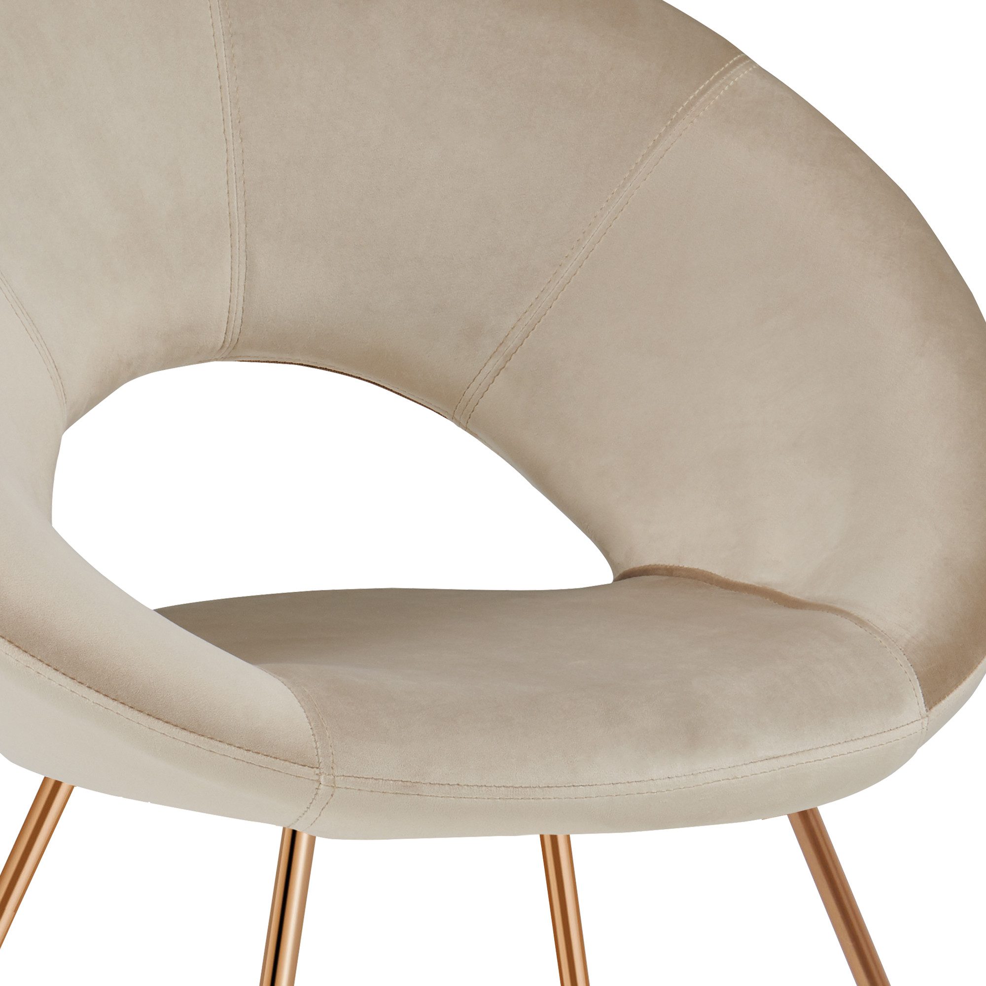 Duhome Loungesessel (439D), Esszimmerstuhl Wohnzimmerstuhl, Samt Polsterstuhl, Gold Metallbeine