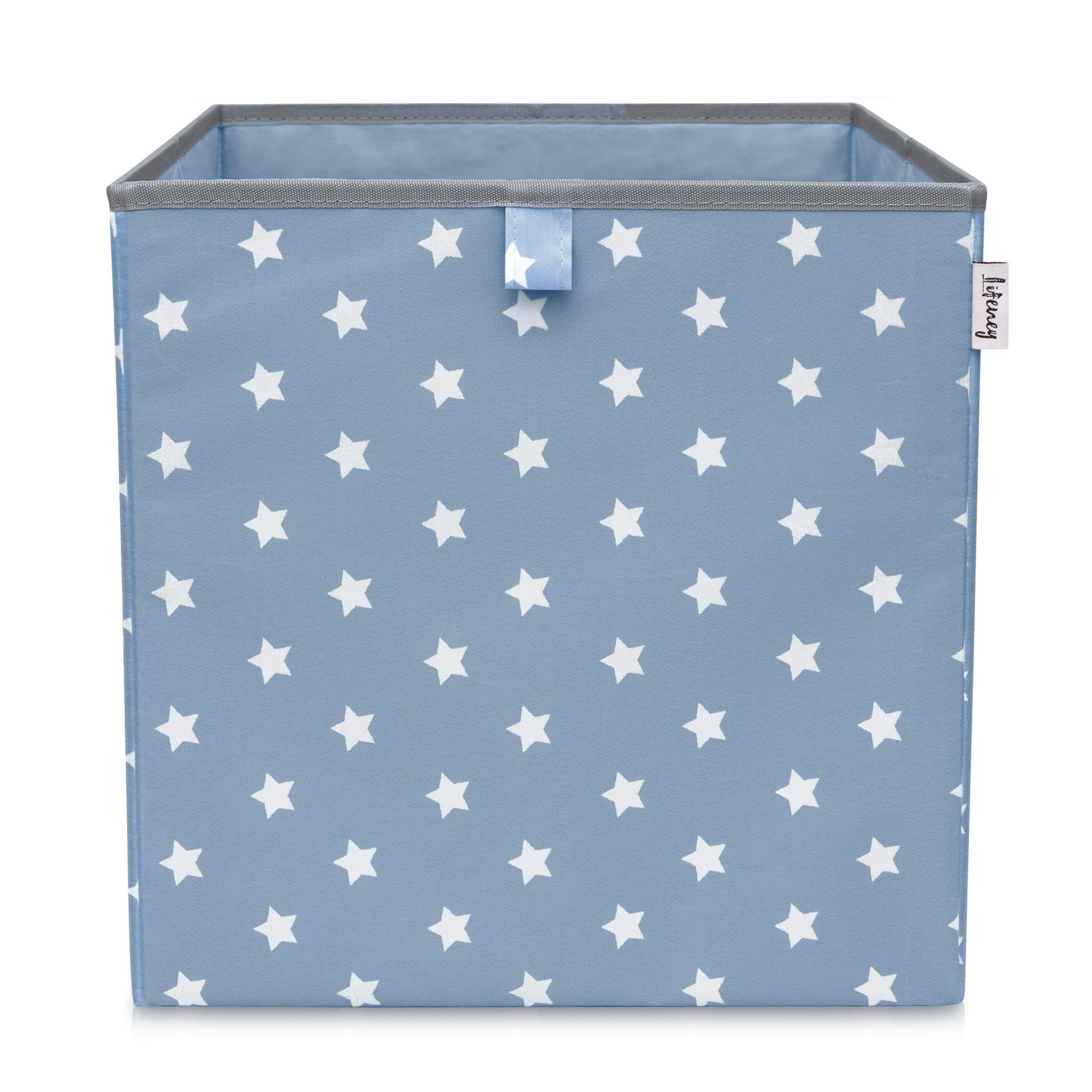 Lifeney Aufbewahrungsbox Aufbewahrungsbox mit Sternenmotiv 33x33x33 cm für Kinderzimmer, Türkis, passend für Würfelregale, Accessoire für Zuhause