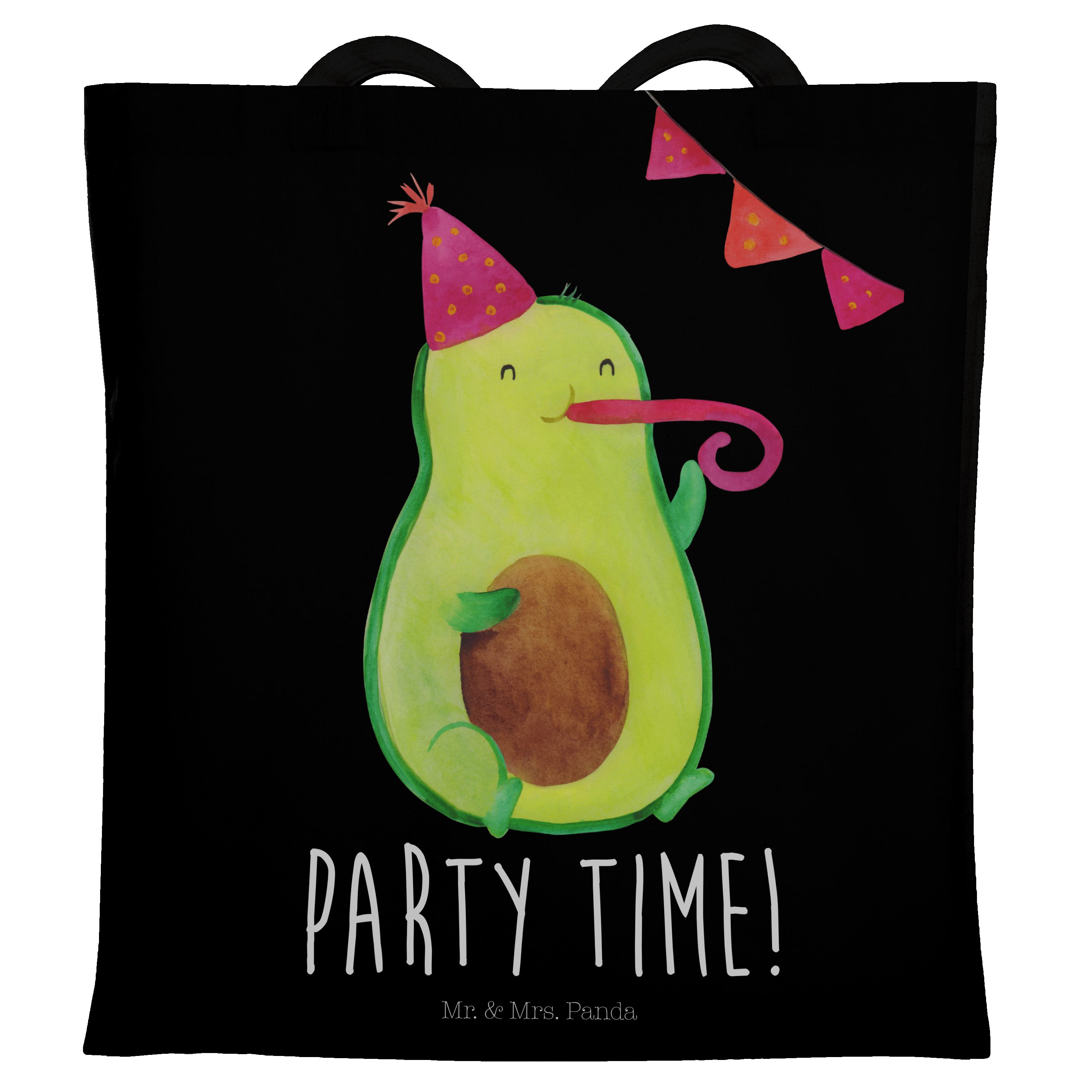 Mr. & Mrs. Gesund, Geschenk, Avocado Party Veggie, Schwarz (1-tlg) - - Panda Be Tragetasche genießen, Time