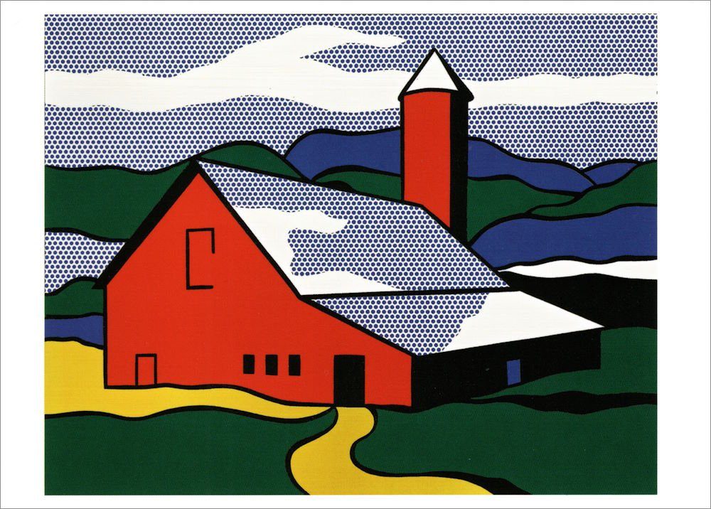 "Red II" Lichtenstein Barn Postkarte Roy Kunstkarte