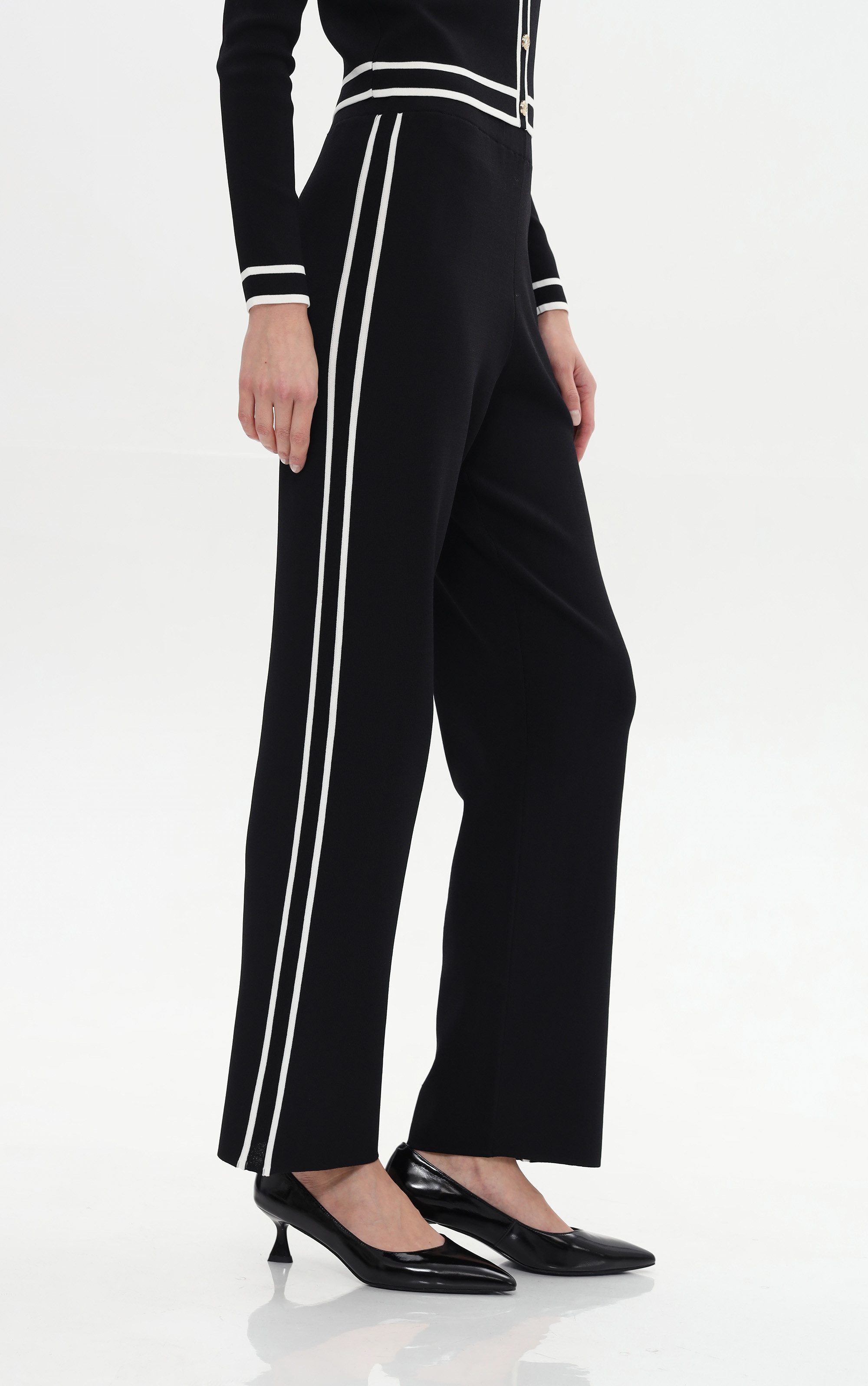 Passioni Strickhose mit Kontraststreifen