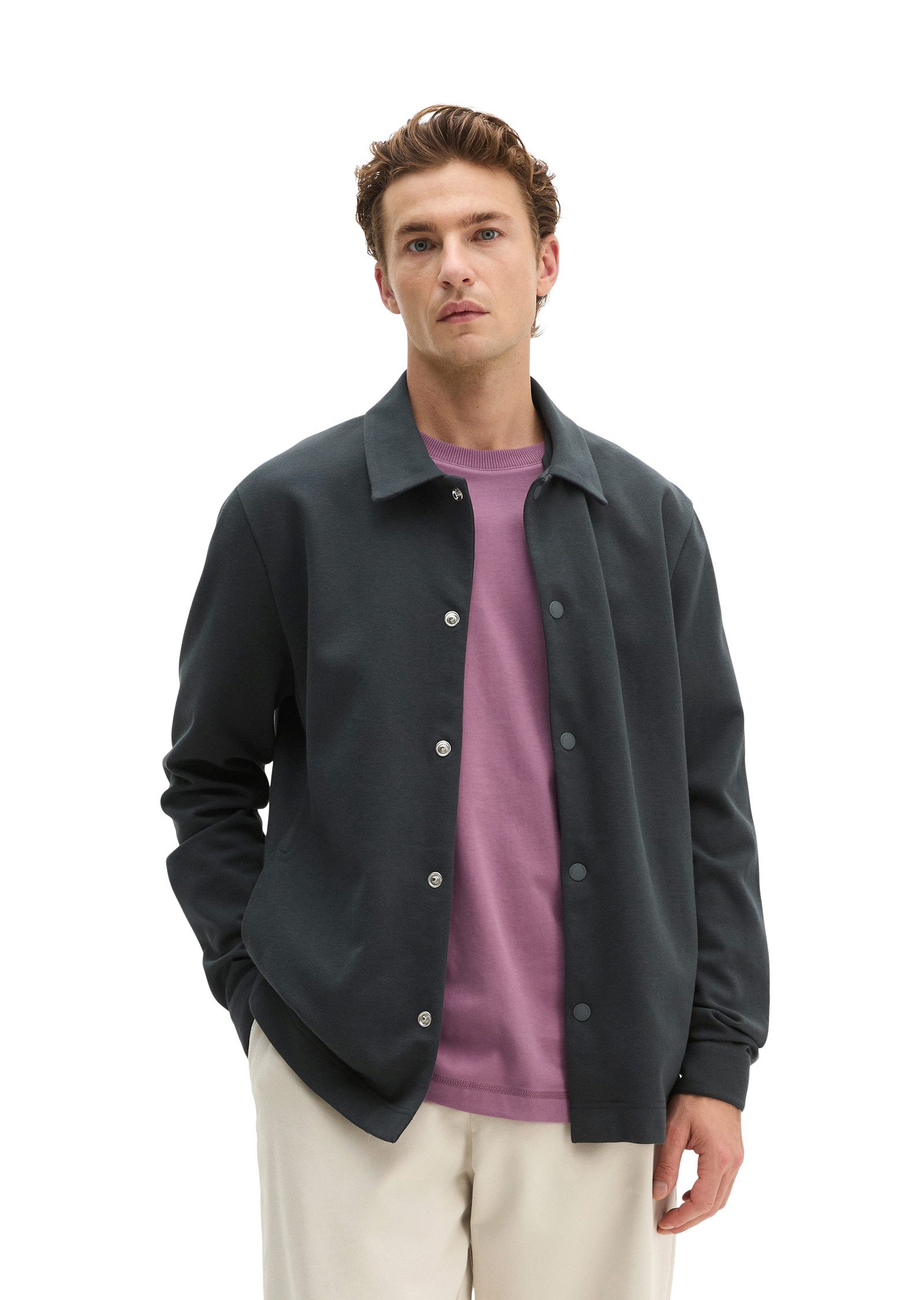 Marc O'Polo Sweatjacke mit Kentkragen, Regular Fit