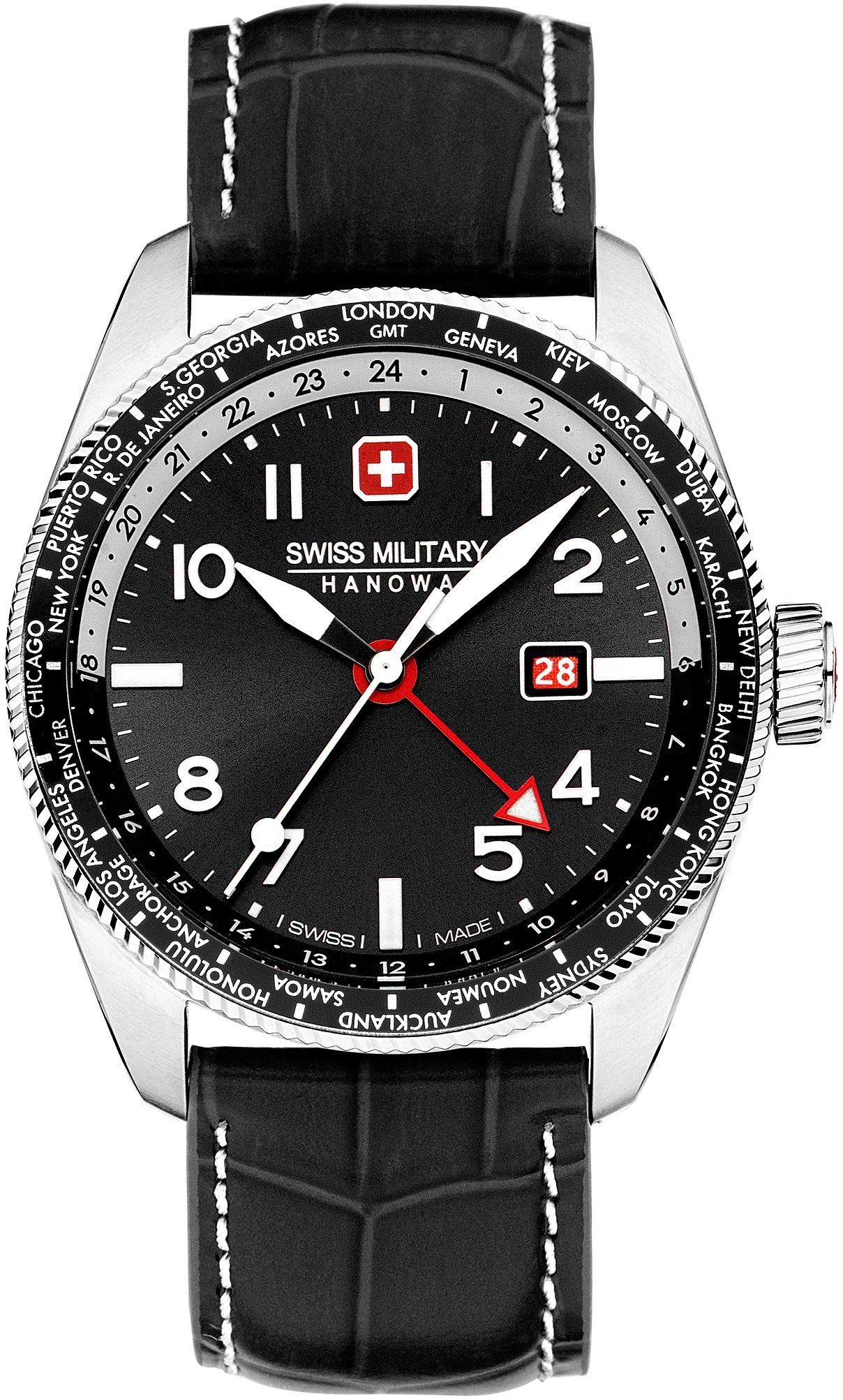 Schwarz Uhr SMWGB0000504 Schweizer EYE, Swiss Hanowa HAWK Military