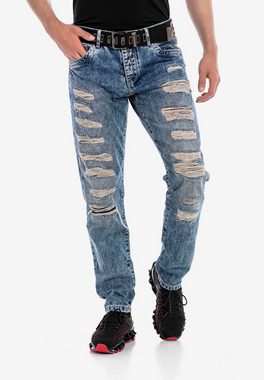 Cipo & Baxx Bequeme Jeans mit Ripped Details in Straight-Fit