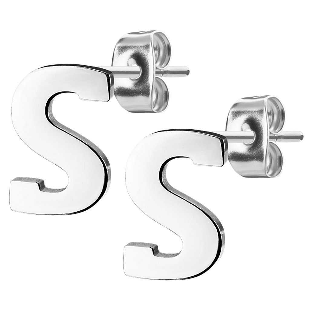 Taffstyle Paar Ohrstecker Ohrringe Buchstaben Alphabet Edelstahl Silber Ohr günstig online kaufen