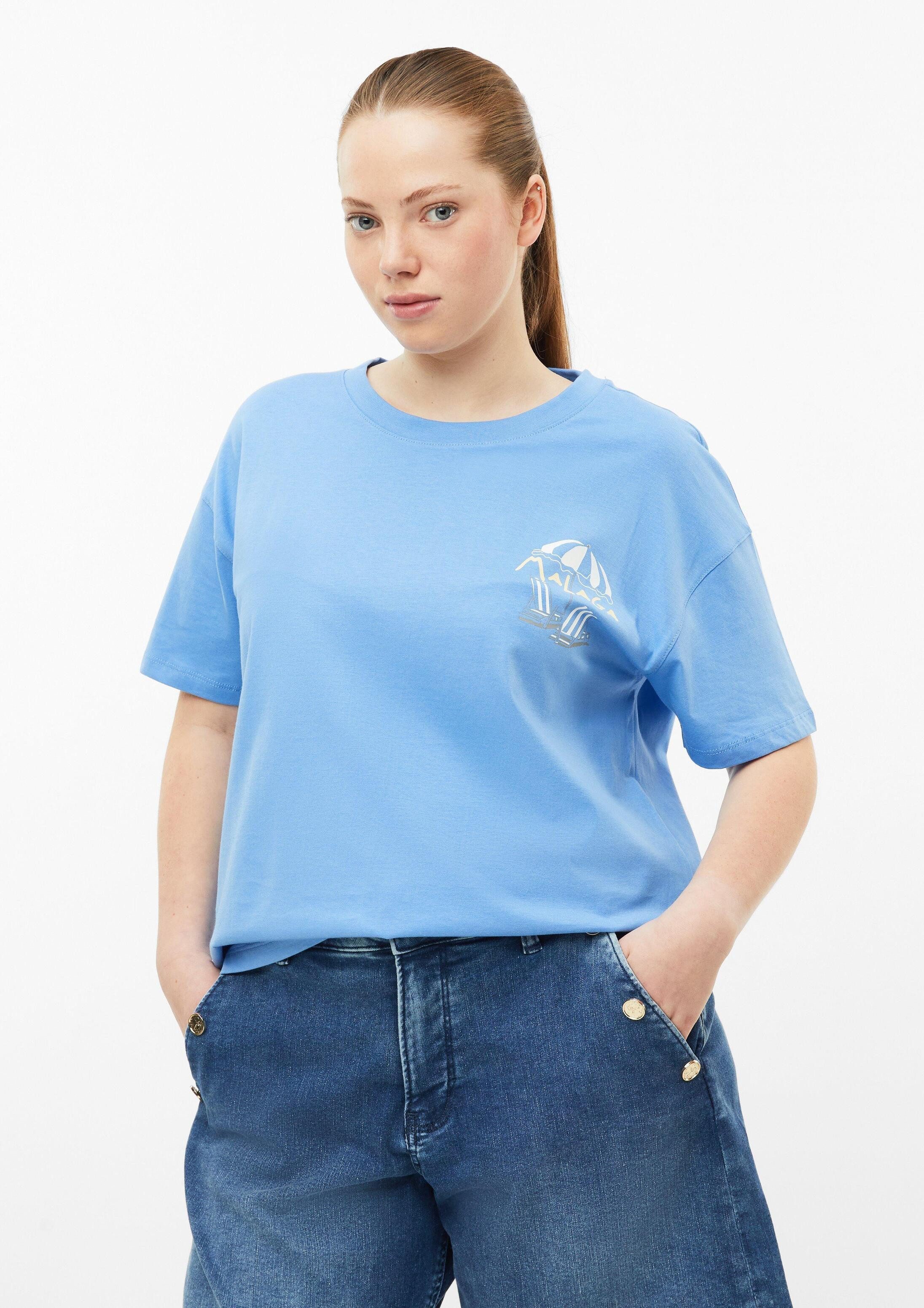 QS Kurzarmshirt T-Shirt lässiges Baumwollshirt mit Print