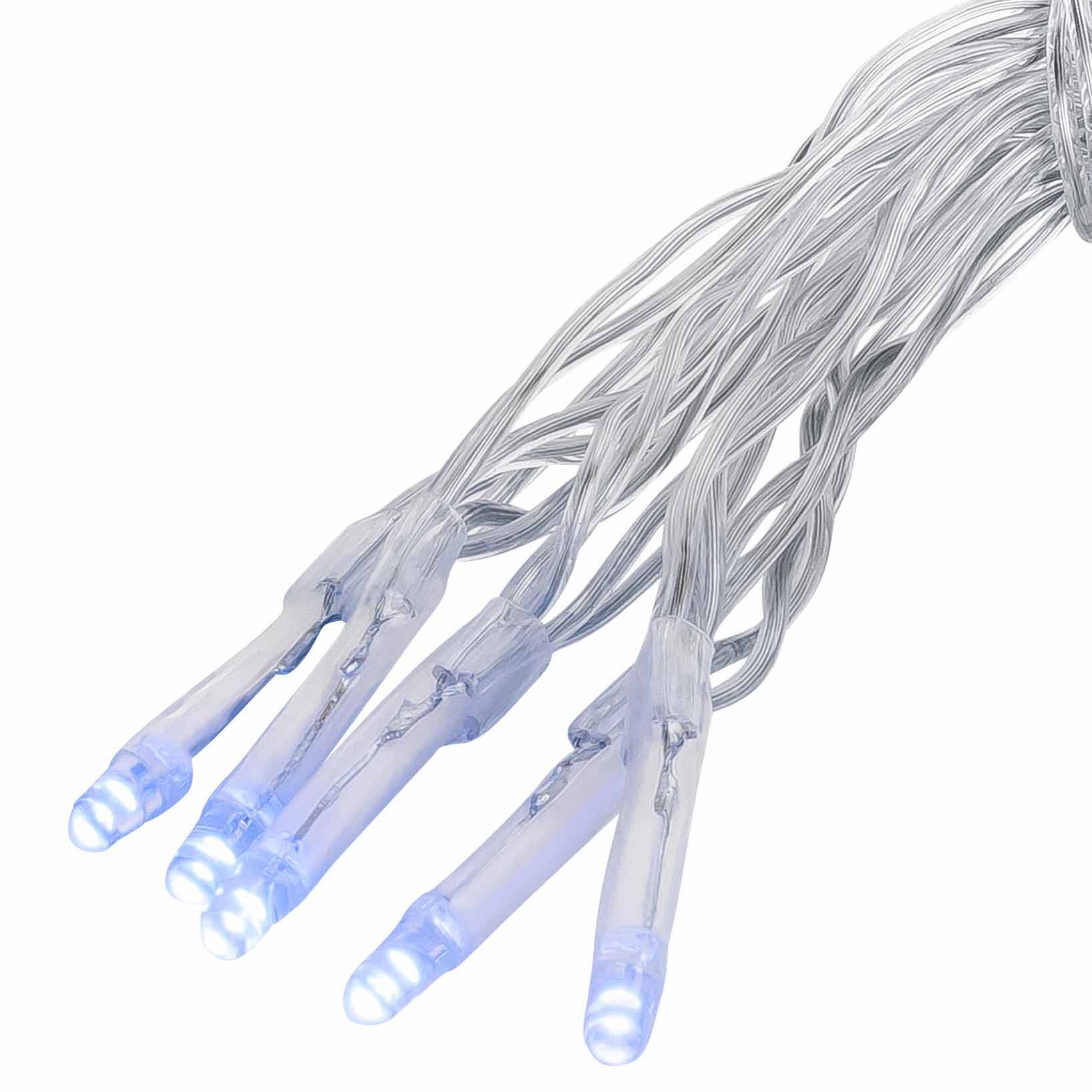 Linder Exclusiv GmbH LED-Lichterkette, Batterie 0,9m 10 LEDs kaltweiß Ø3mm innen transparentes Kabel