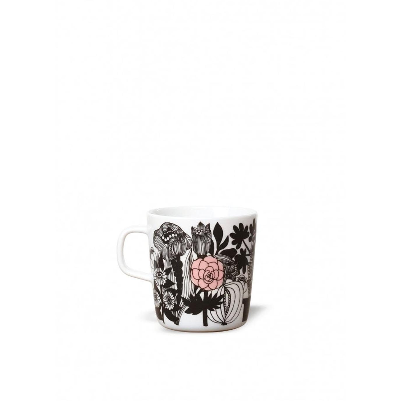 Marimekko Tasse Becher Oiva Siirtolapuutarha Schwarz-Pink-Weiß (Groß)