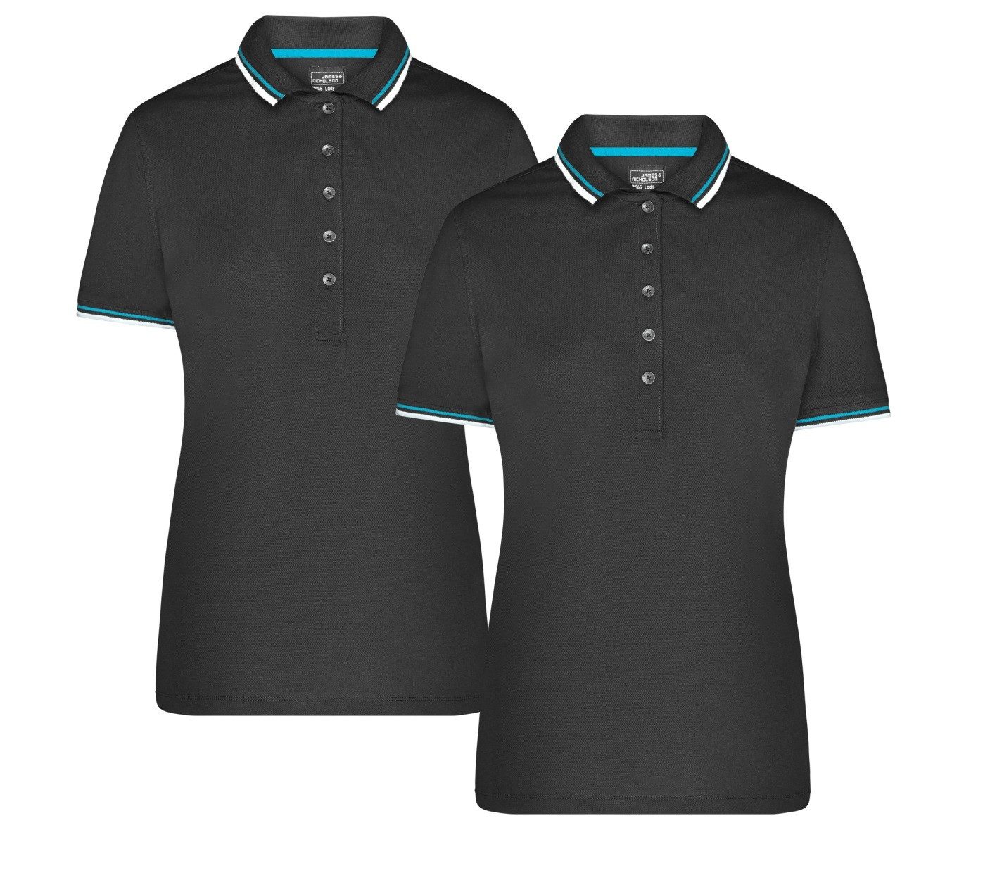 James & Nicholson Poloshirt Doppelpack Damen Polo-Shirt coldblack mit UV-Sc günstig online kaufen