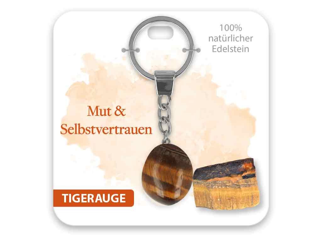 Schlüsselanhänger Set Edelstein Schlüsselanhänger Tigerauge Mut und Selbstvertrauen