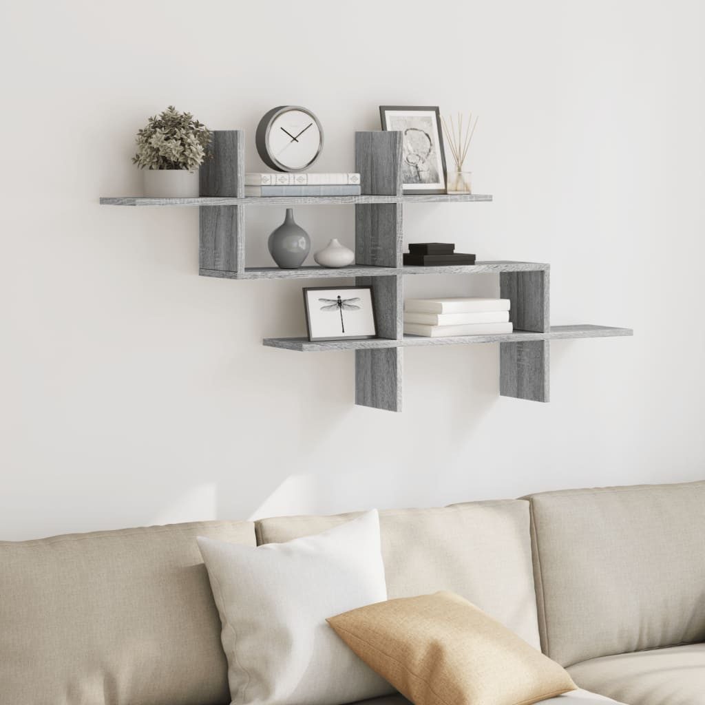 vidaXL Regal Wandregal Grau Sonoma 124,5x18x60,5 günstig online kaufen