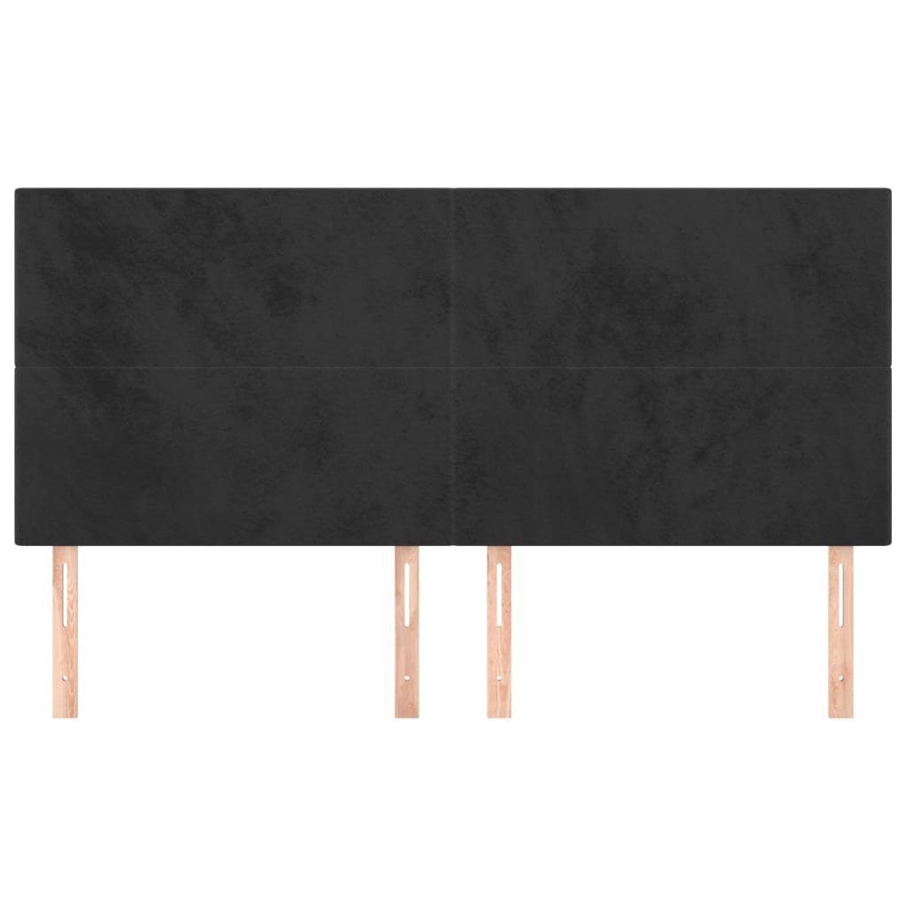 vidaXL Bett Kopfteil Schwarz 200 x 5 x 118/128 cm Samt (1-tlg)