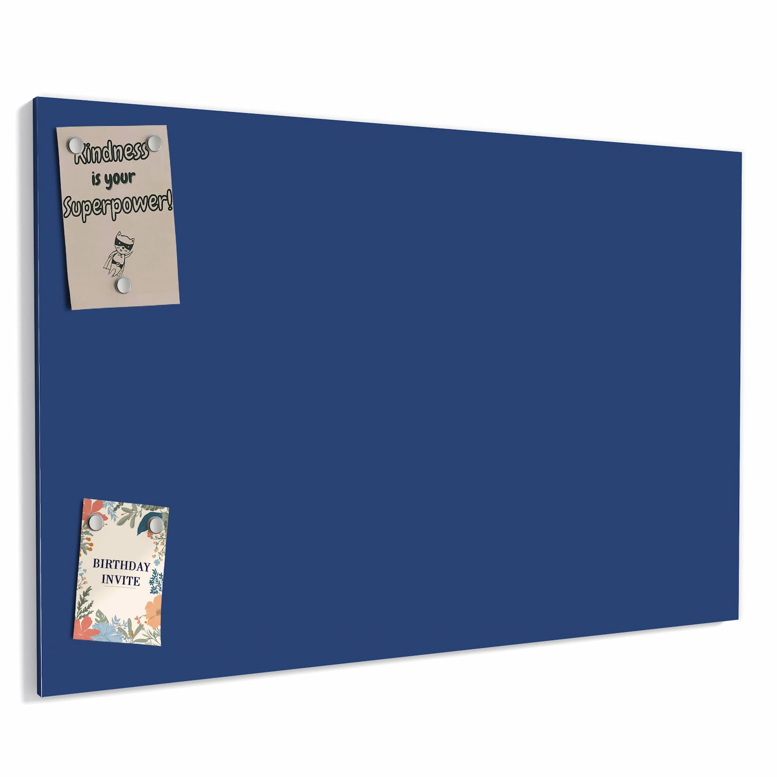 Primedeco Memoboard Metall Marineblauer Hintergrund III – beschreibbar & magnetisch, (Inklusive Stift, Magnete und Montagematerial, 1-tlg., 9 verschiedene Größen), Magnetisch und Beschreibbar