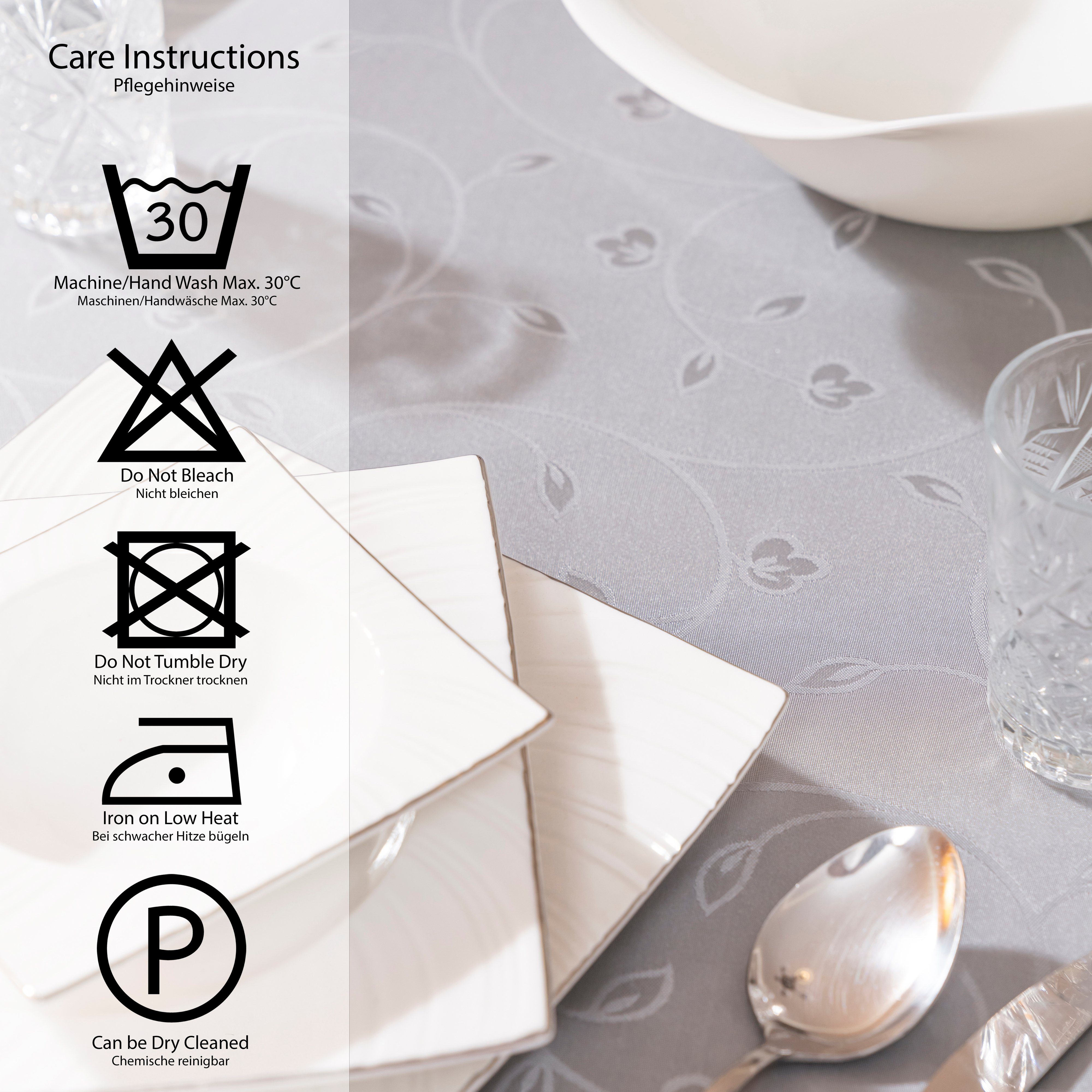 Lotuseffekt, Cloth) Tischdecken Beige - Table & (Tischdecke Simurq Tischdecke Abwaschbar Tischdecke Rund weiß Pflegeleicht Wasserabweisend Grau Tischtuch -