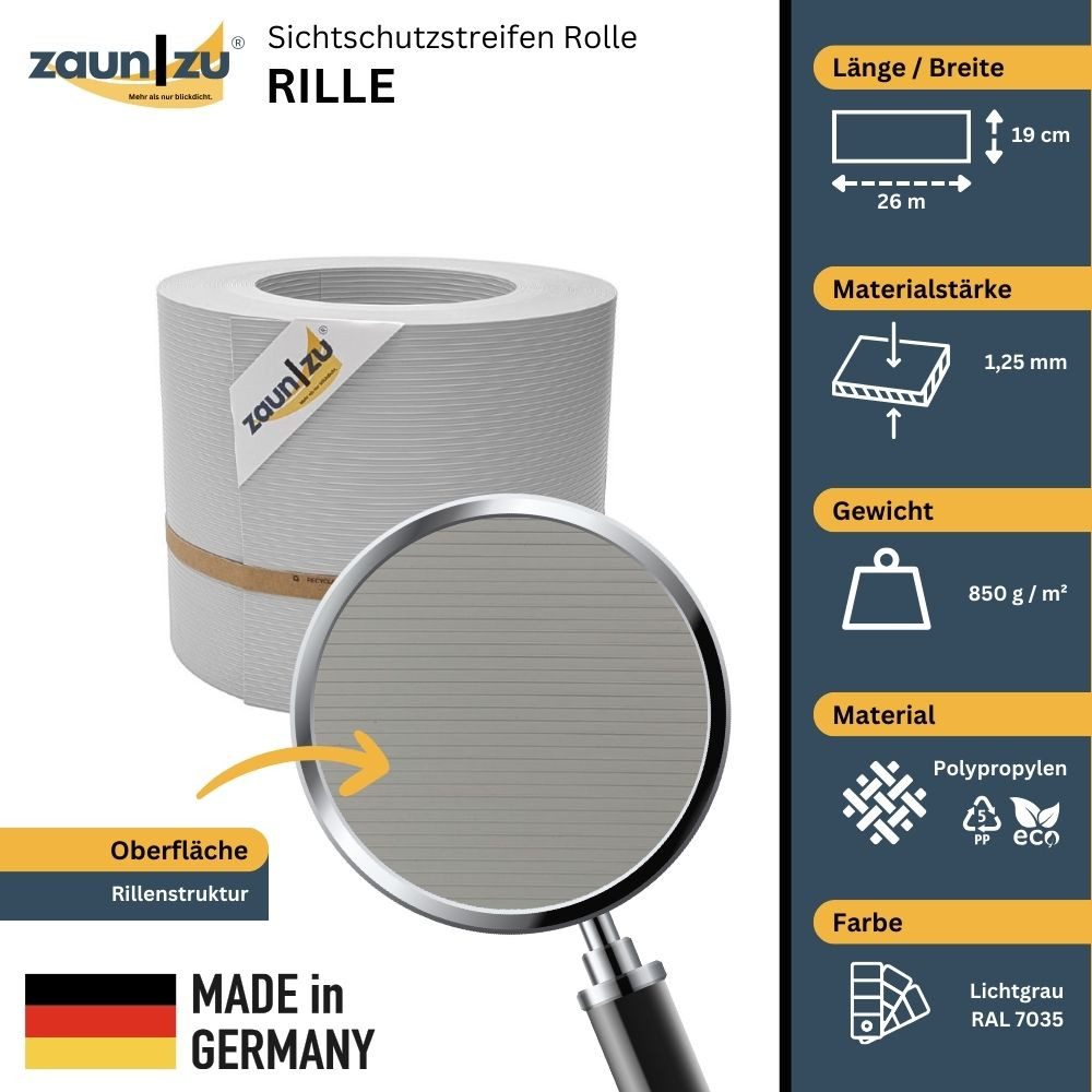 zaunzu Sichtschutzstreifen Rille PP für Doppelstabmatten günstig online kaufen