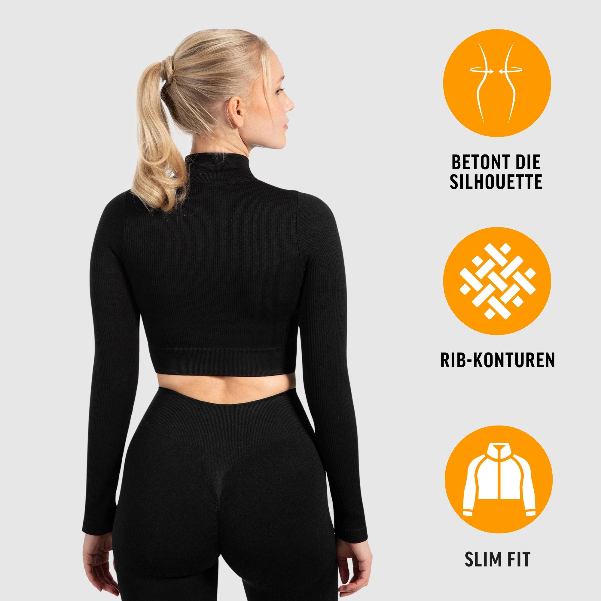 Smilodox Trainingsjacke Zeya, Size Up empfohlen, Crop Sportjacke Slim Fit, günstig online kaufen