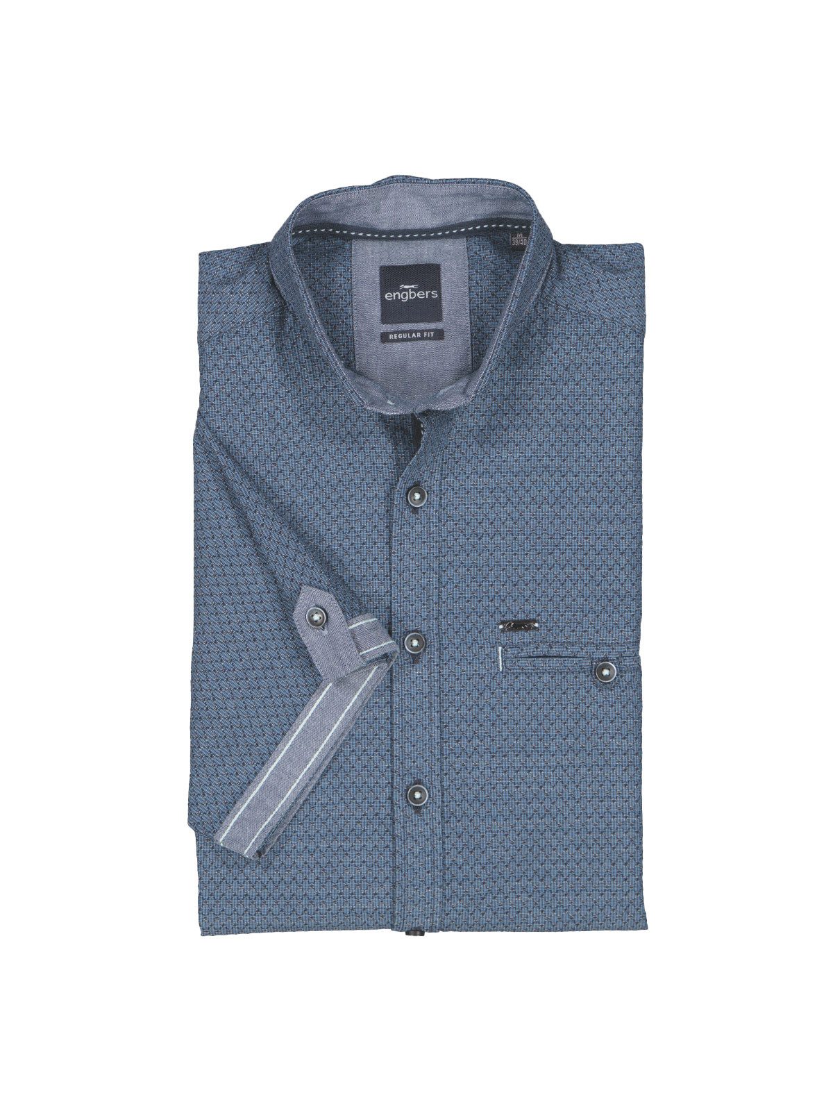 Engbers Kurzarmhemd engbers Herren Kurzarm-Hemd gemustert, Brilliantblau günstig online kaufen