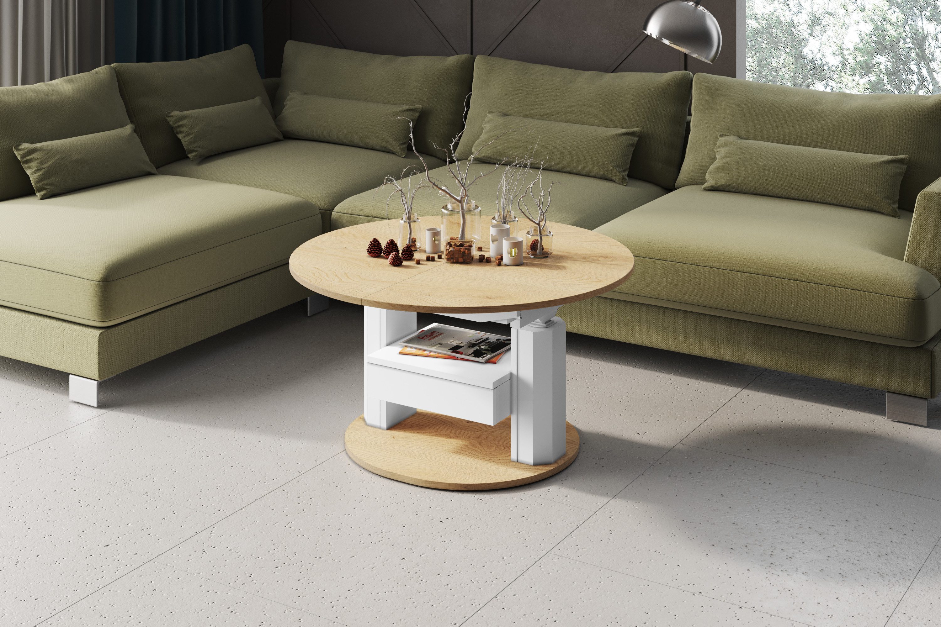 designimpex Couchtisch Design HPM-111 Hochglanz ausziehbar günstig online kaufen