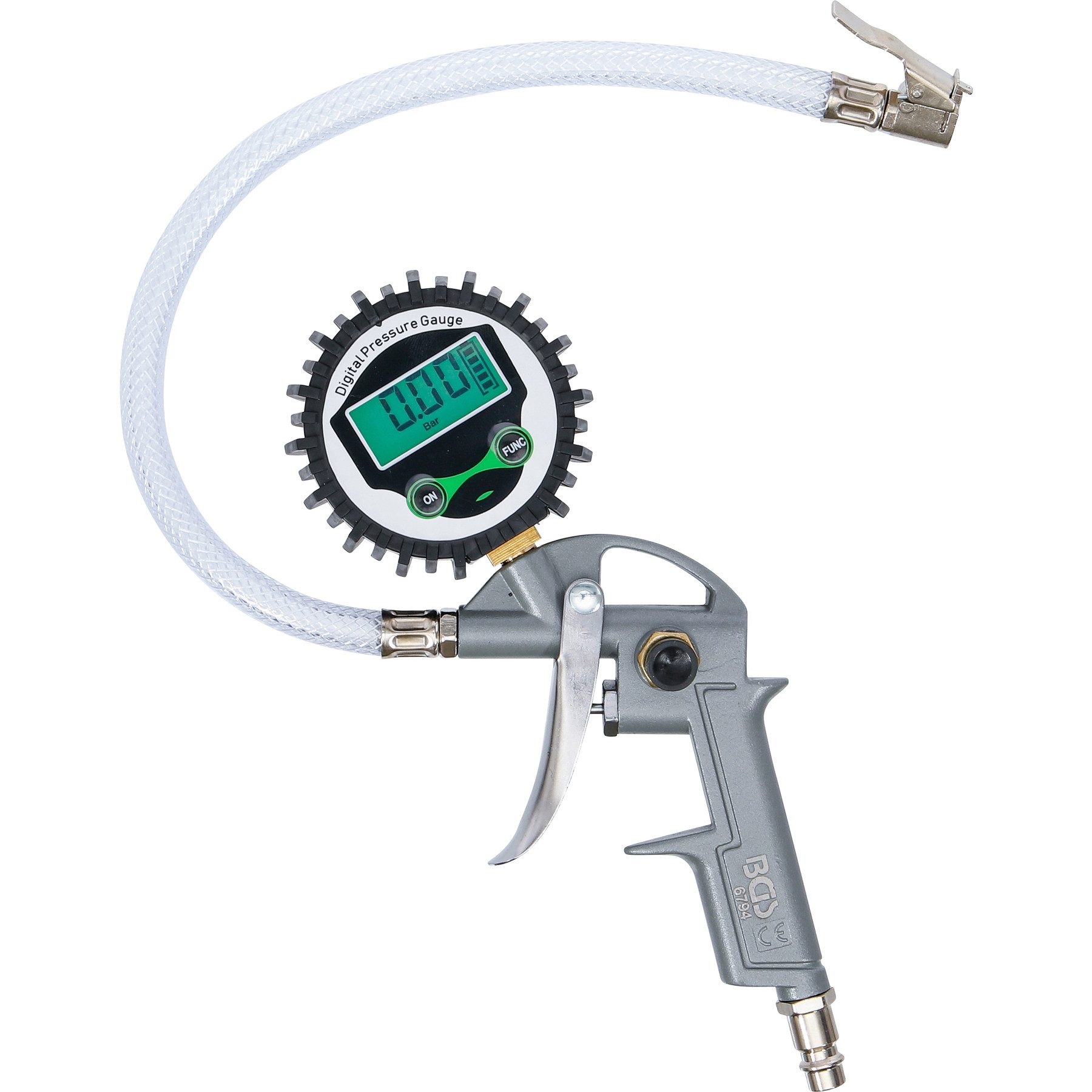 BGS technic Reifenfüllmessgerät BGS TECHNIC Druckluft-Reifenfüllpistole, digital, 0-8 bar