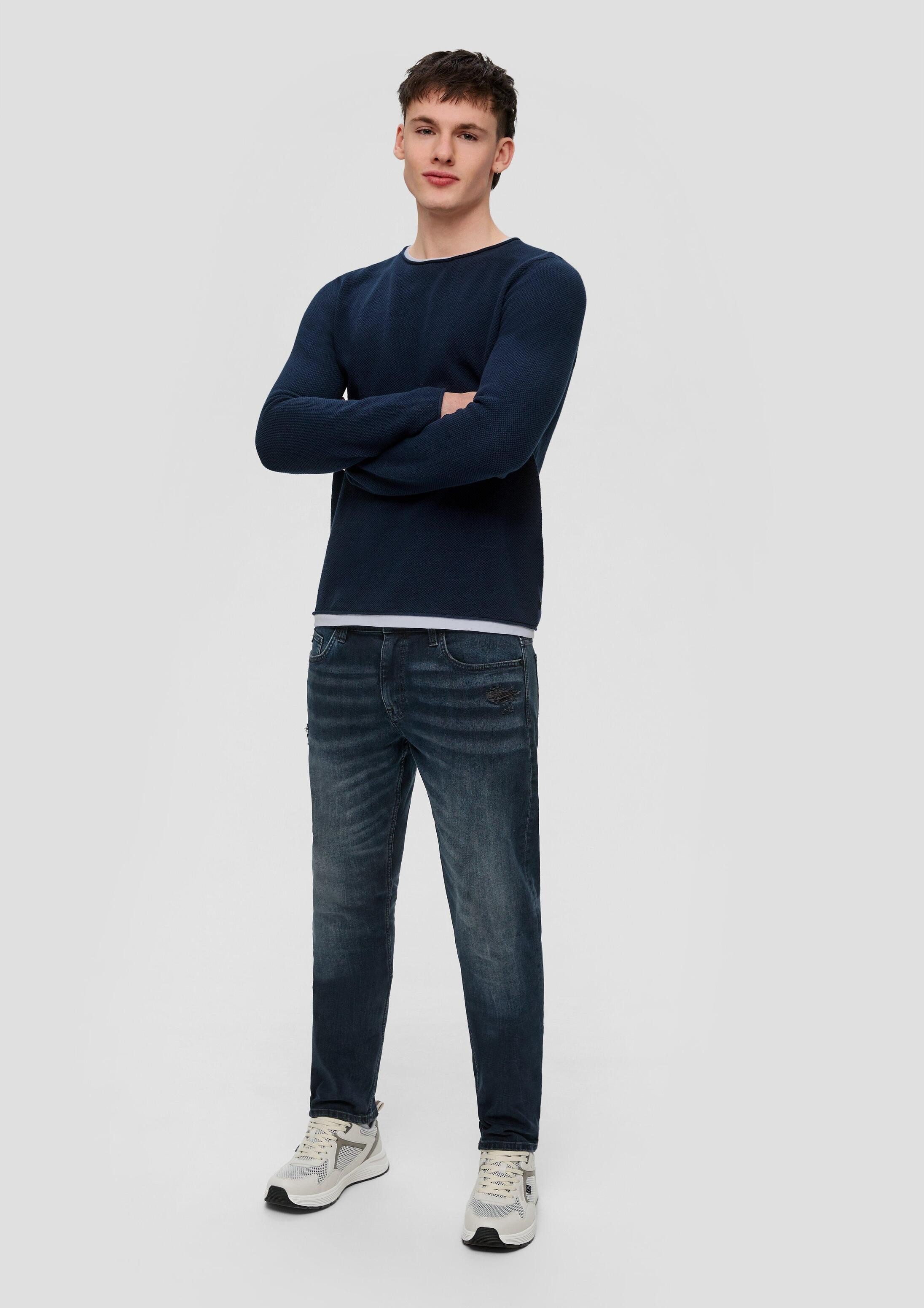 QS Longpullover Strickpullover Strickpullover in Layering-Optik