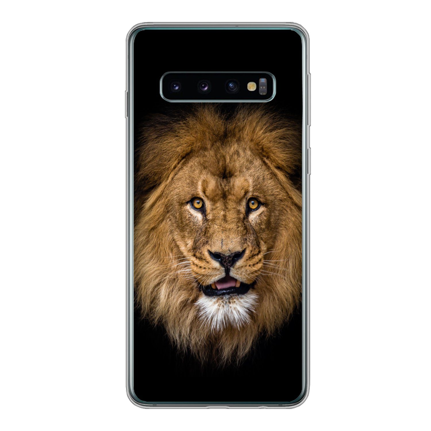 Handyhülle für Samsung Galaxy S10 Löwe - Porträt - Schwarz - Tiere