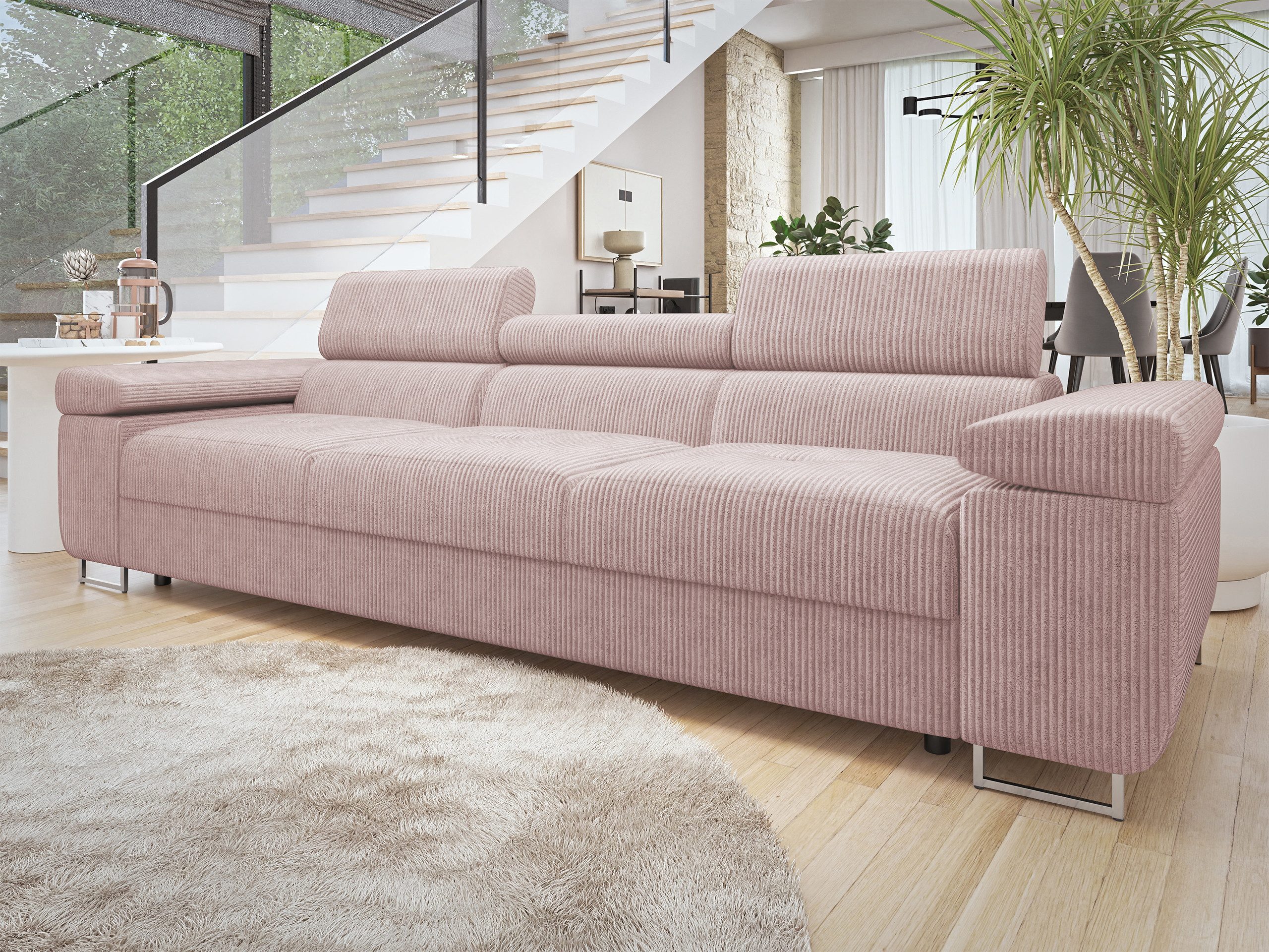 MIRJAN24 Sofa Torezio 3 Cord, Einstellbare Kopfstützen, 263x102x70-90 cm günstig online kaufen