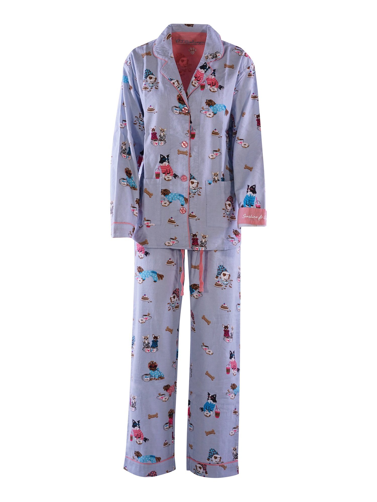 PJ schlafmode Pyjama schlafanzug hellblau pyjama Flanells Salvage
